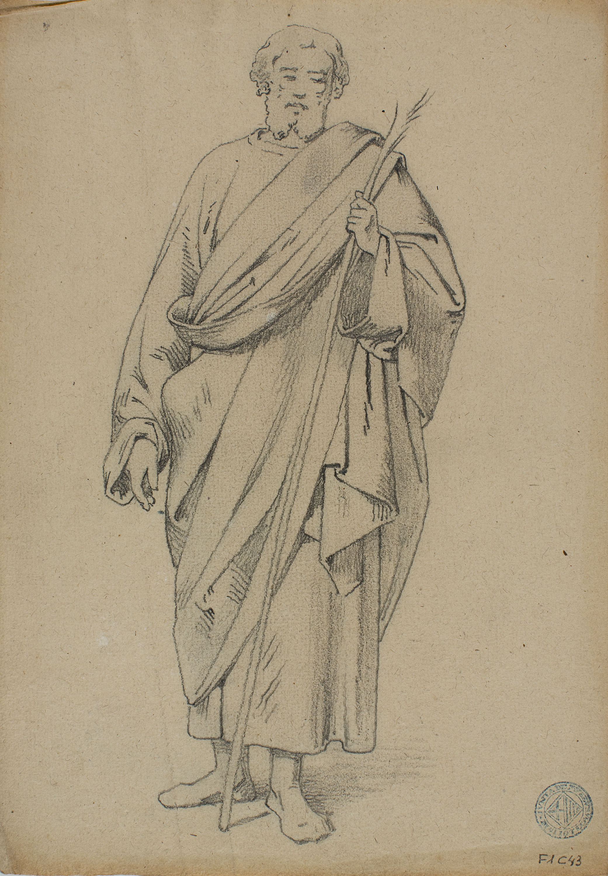 image for: Claudi Lorenzale - Sant [?] (anvers) / Sant [?] (revers) - Cap a 1850-1870 [1]