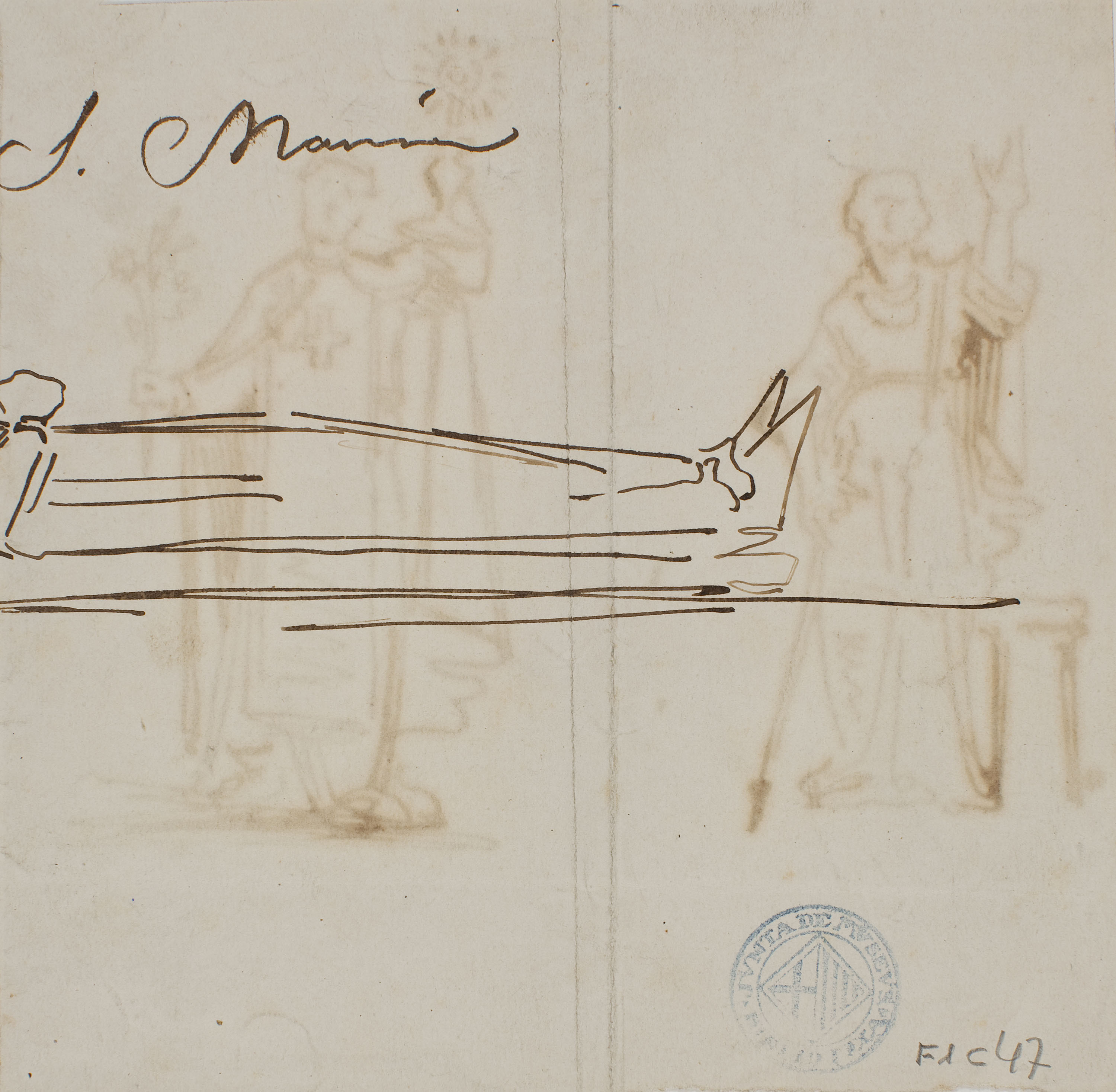 image for: Claudi Lorenzale - Figura de guerrer i figura de sant (anvers) / Figura de guerrer i figura de sant (revers) - Cap a 1850-1870 [1]