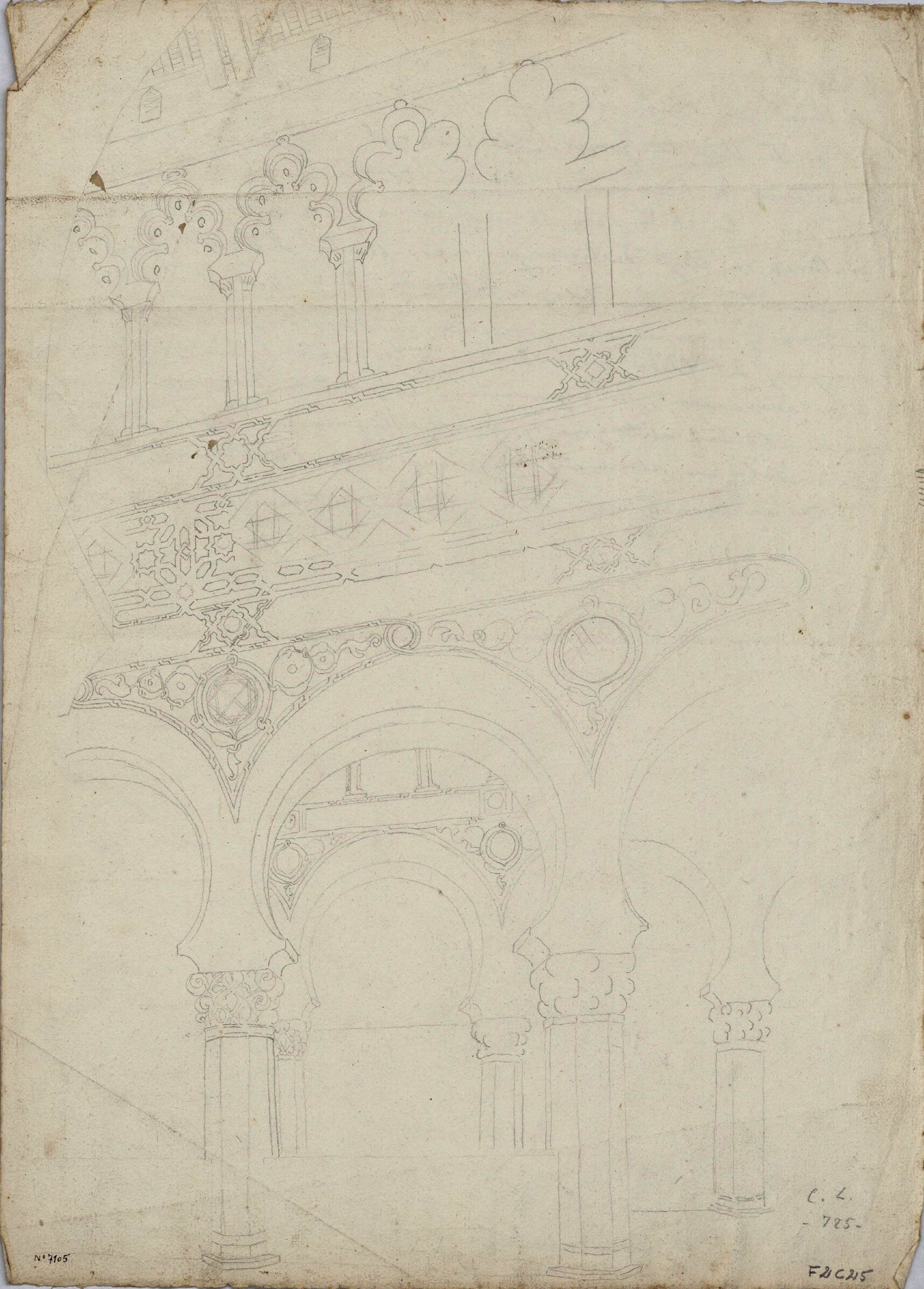 image for: Claudi Lorenzale - Pòrtics i galeria d&#039;estil mudèjar de Santa Maria la Blanca de Toledo - Cap a 1845