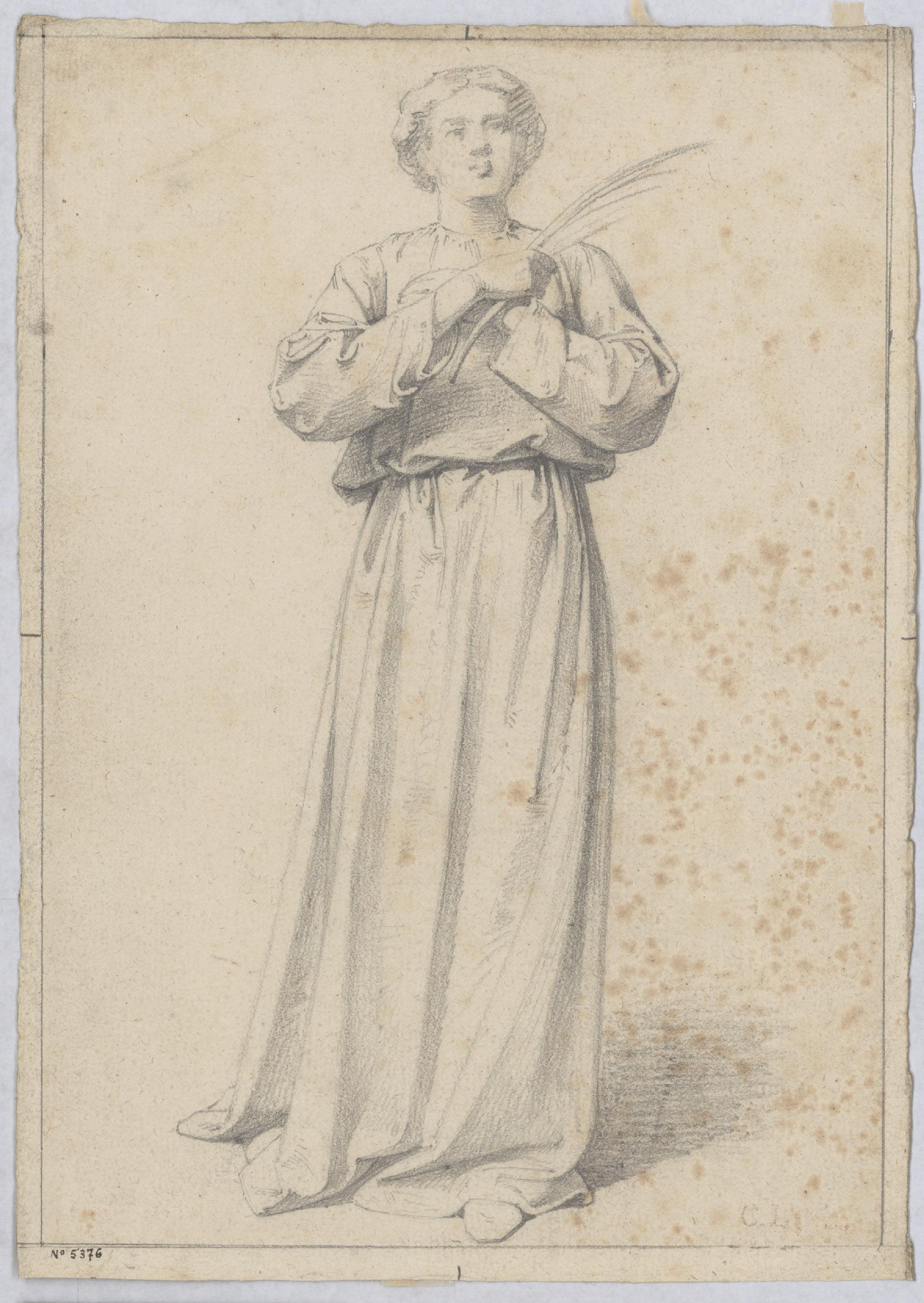 image for: Claudi Lorenzale - Santa amb la palma del martiri - Cap a 1850-1870