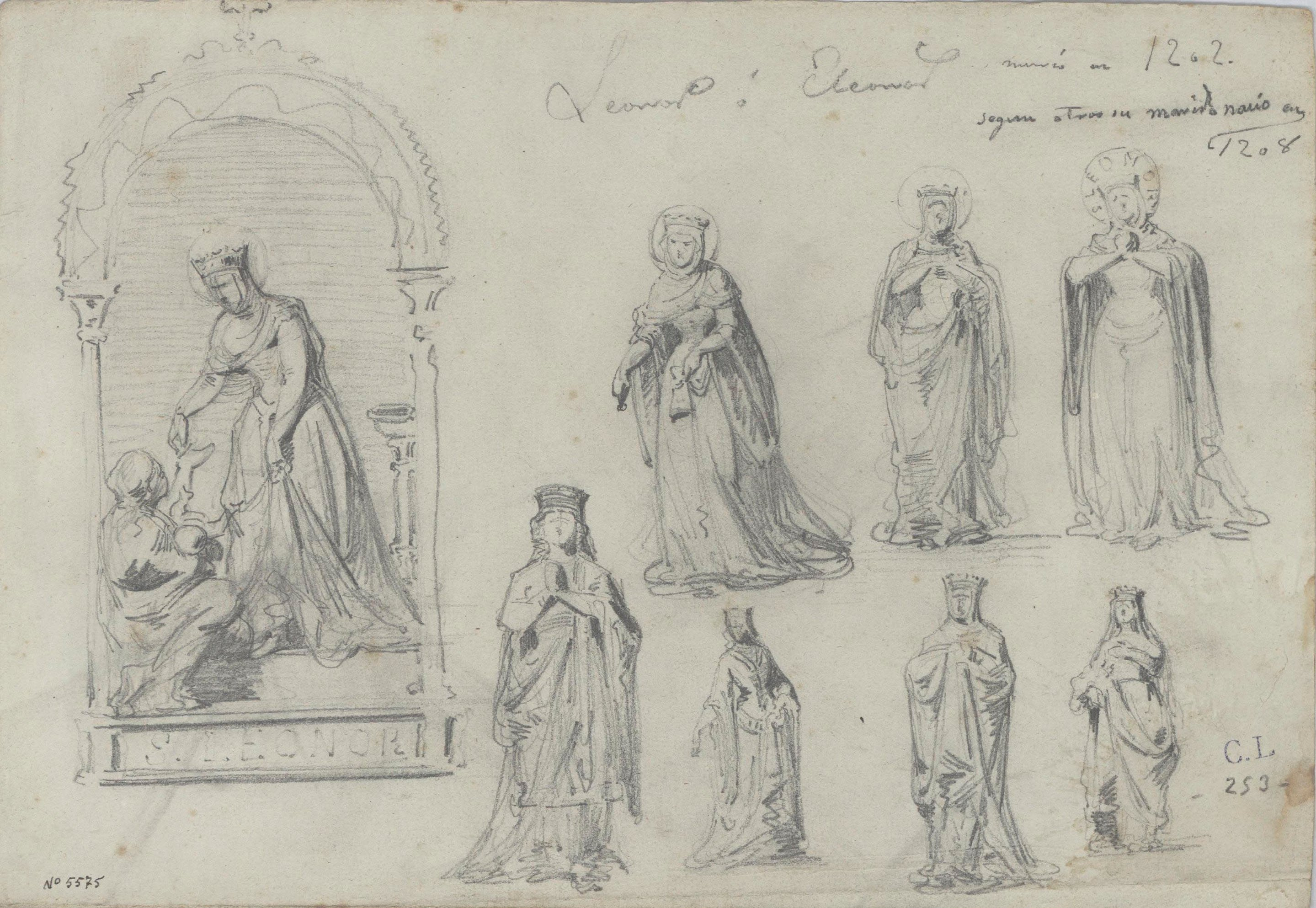 image for: Claudi Lorenzale - Estudis de la figura de santa Leonor - Cap a 1850-1870