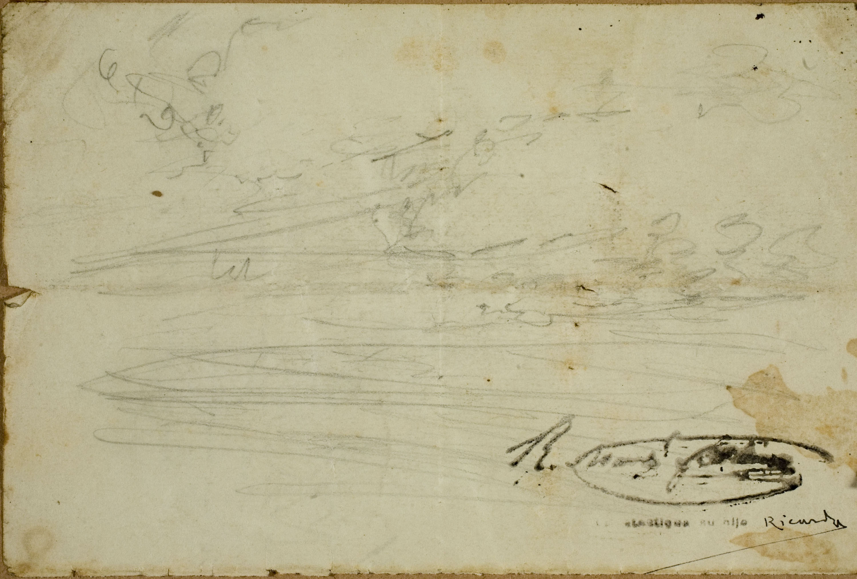 image for: Ramon Martí i Alsina - Croquis de celatge - Cap a 1865-1870