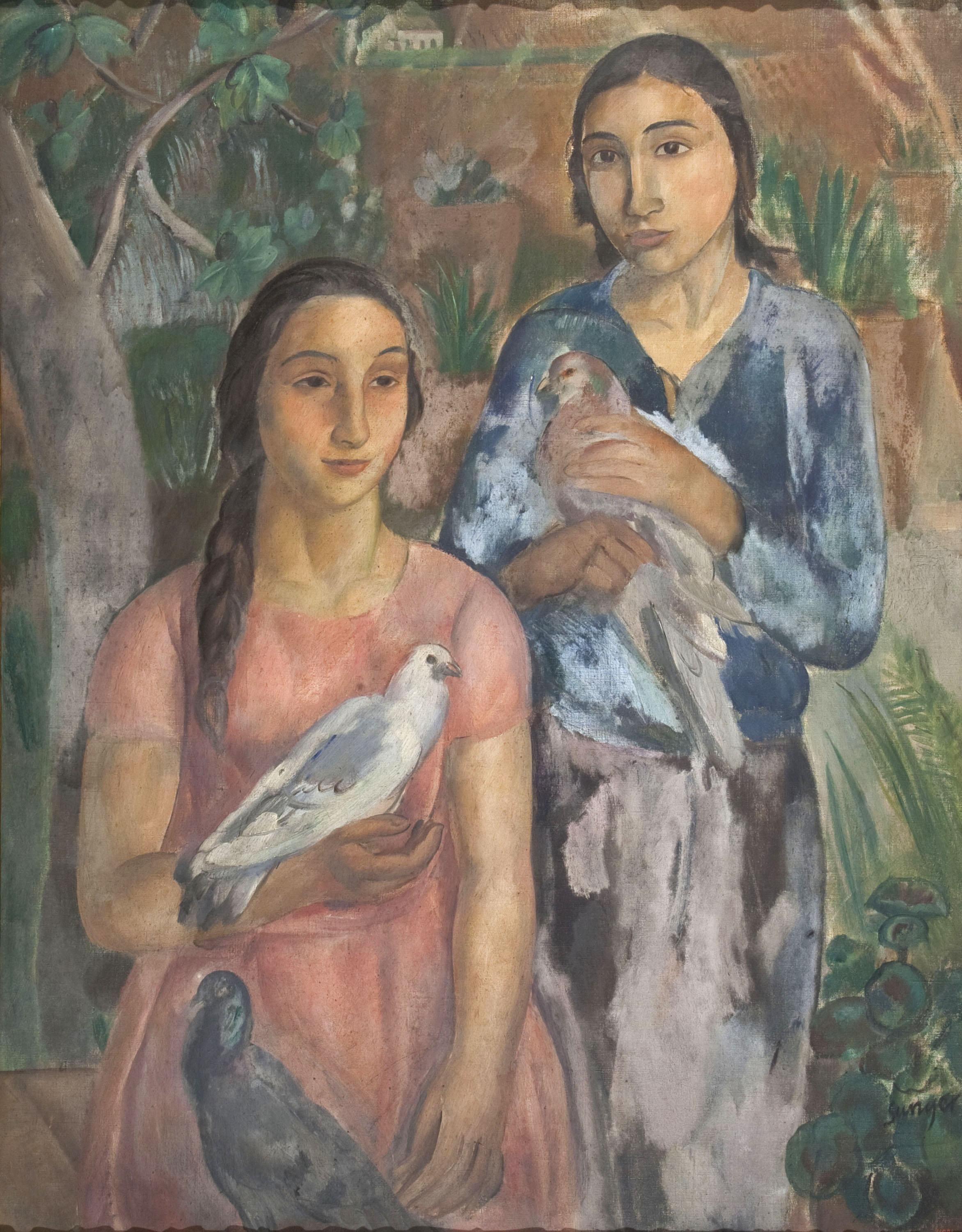 image for: Joaquim Sunyer - Noies i coloms - Cap a 1923