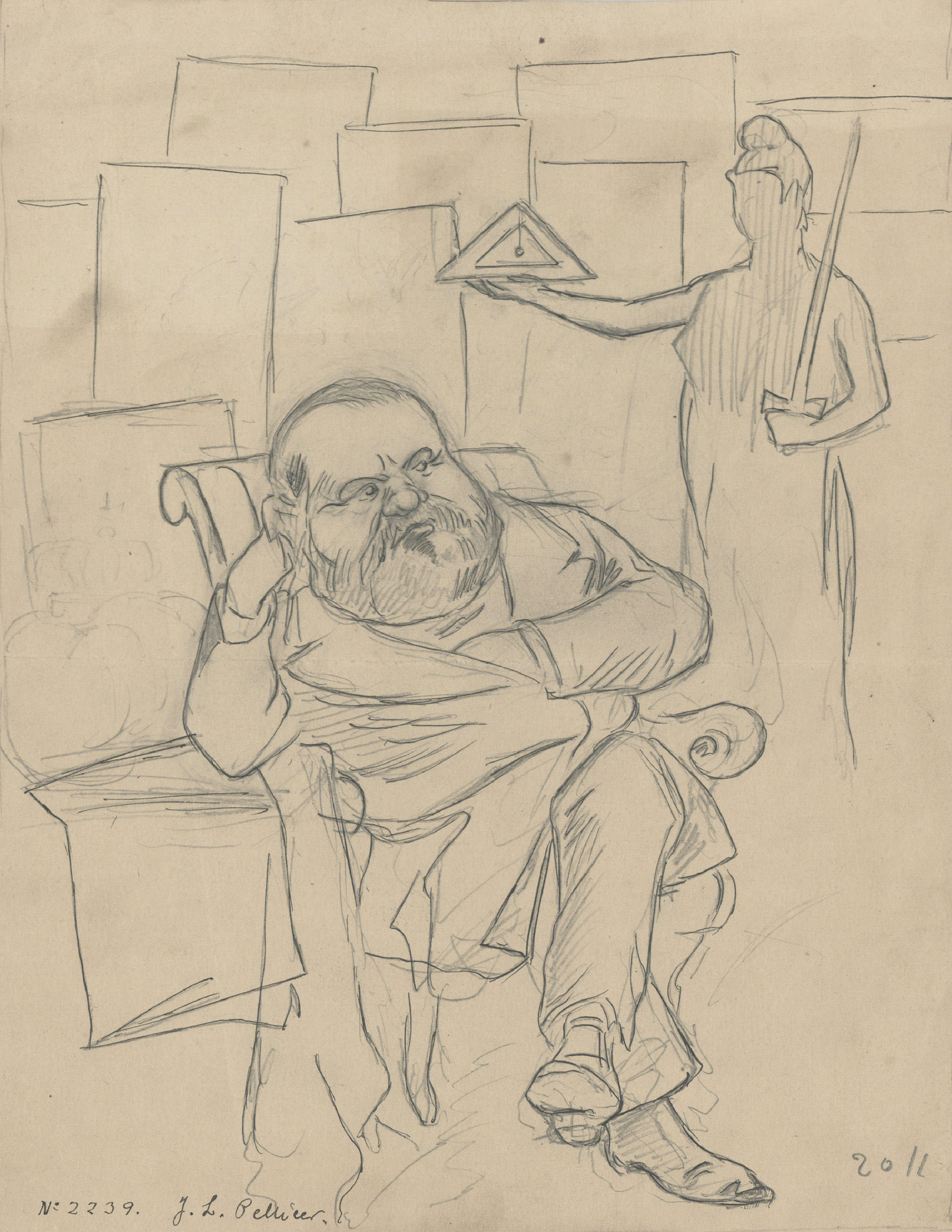 image for: Josep Lluís Pellicer - Caricatura de Nicolás María Rivero - Cap a 1868