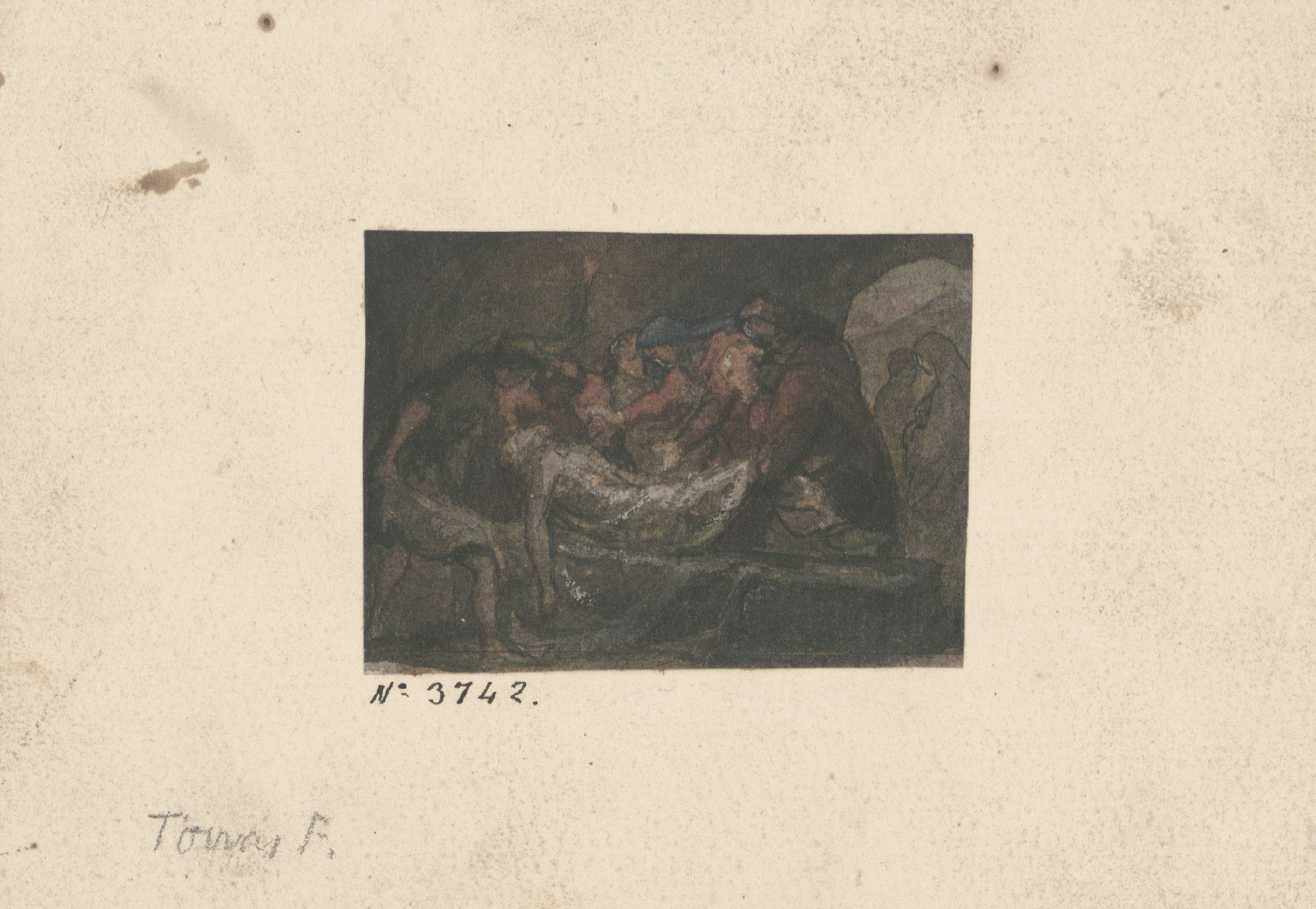 image for: Francesc Torras - Enterrament de Jesús (anvers) / Figura al·legòrica (revers) - Cap a 1868