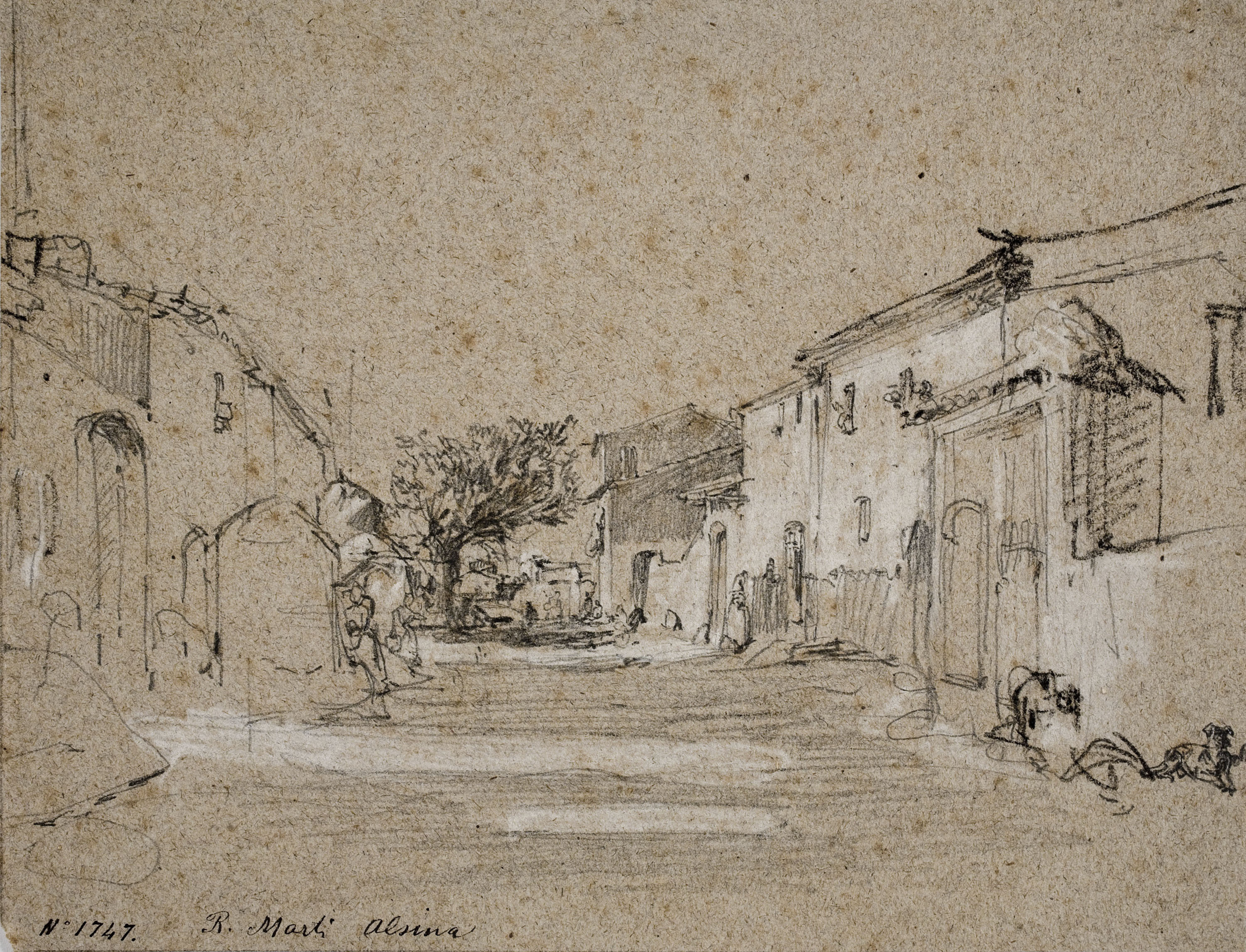 image for: Ramon Martí i Alsina - Carrer de poble - Cap a 1855-1860