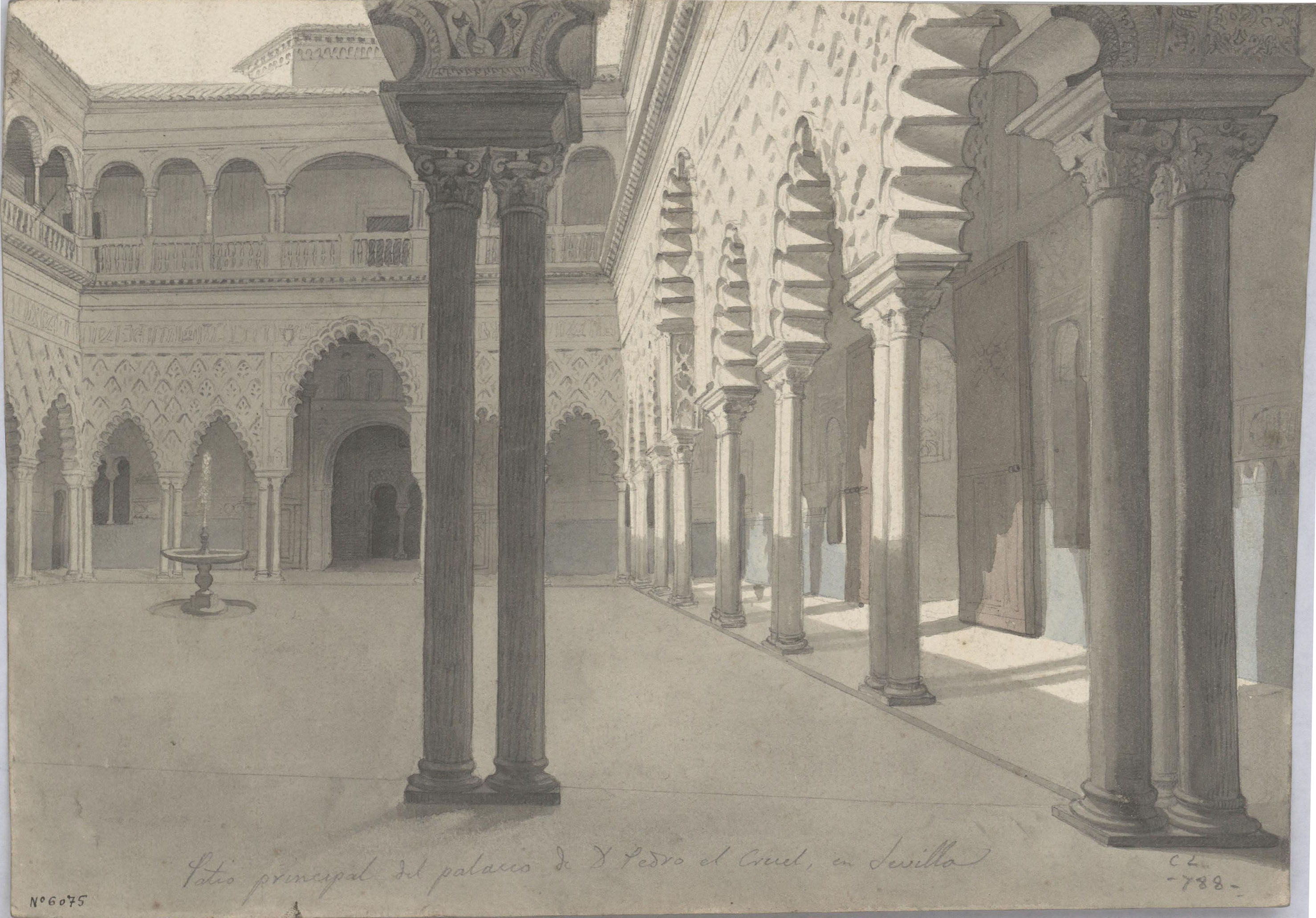 image for: Claudi Lorenzale - Pati principal del Palau de Pere el Cruel a Sevilla - Cap a 1843