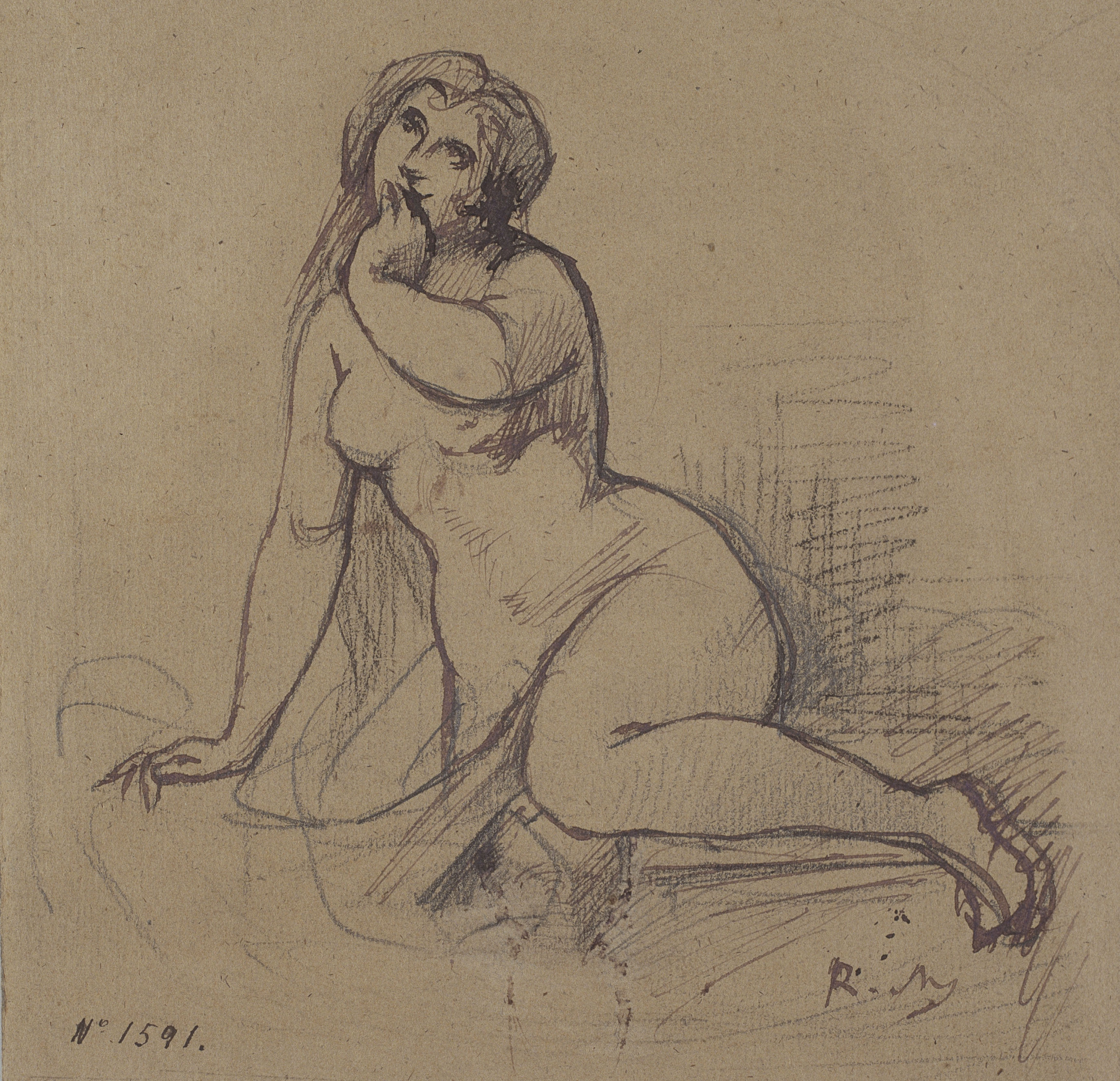 image for: Ramon Martí i Alsina - Nu femení - Cap a 1850-1855