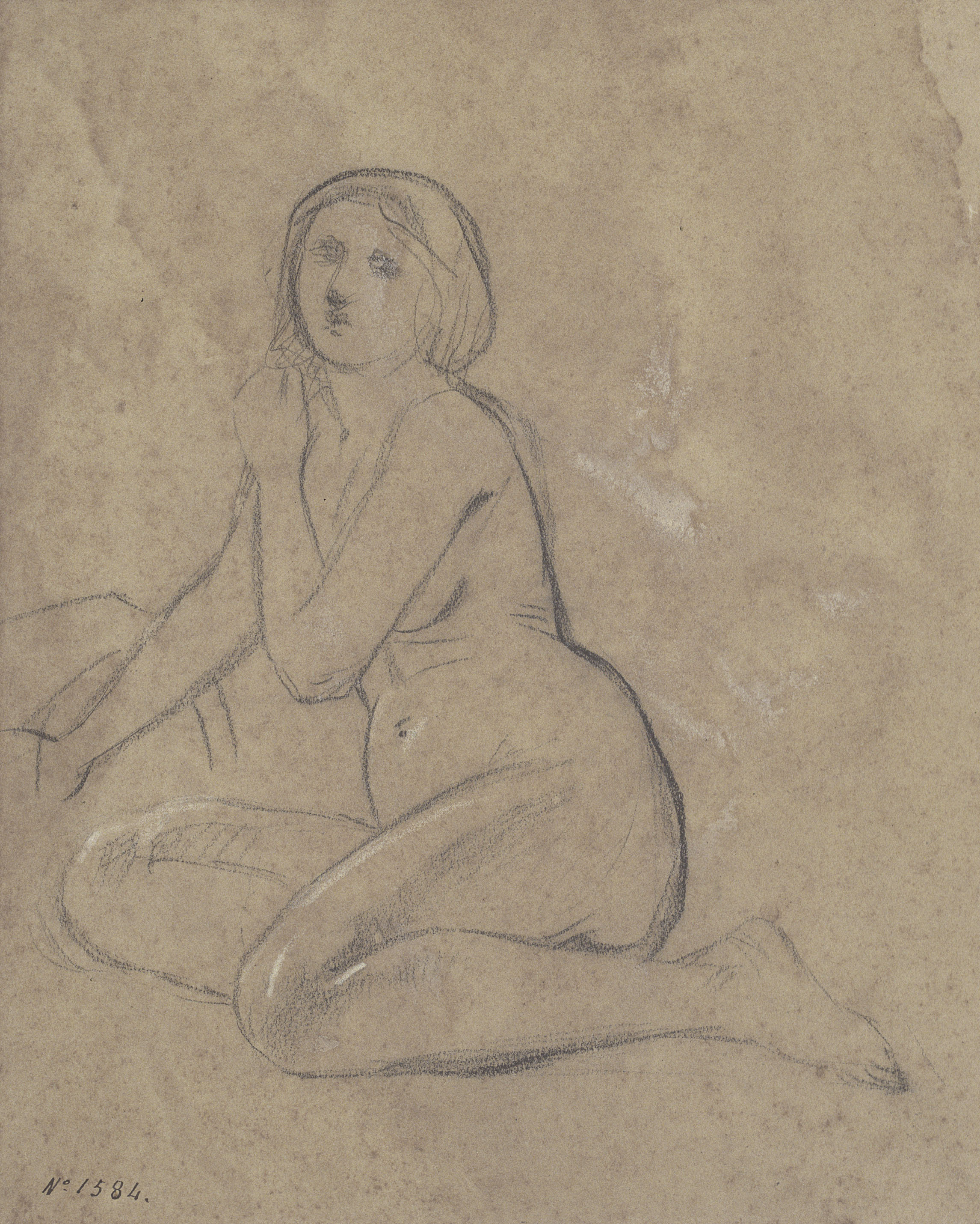 image for: Ramon Martí i Alsina - Nu femení - Cap a 1850-1855