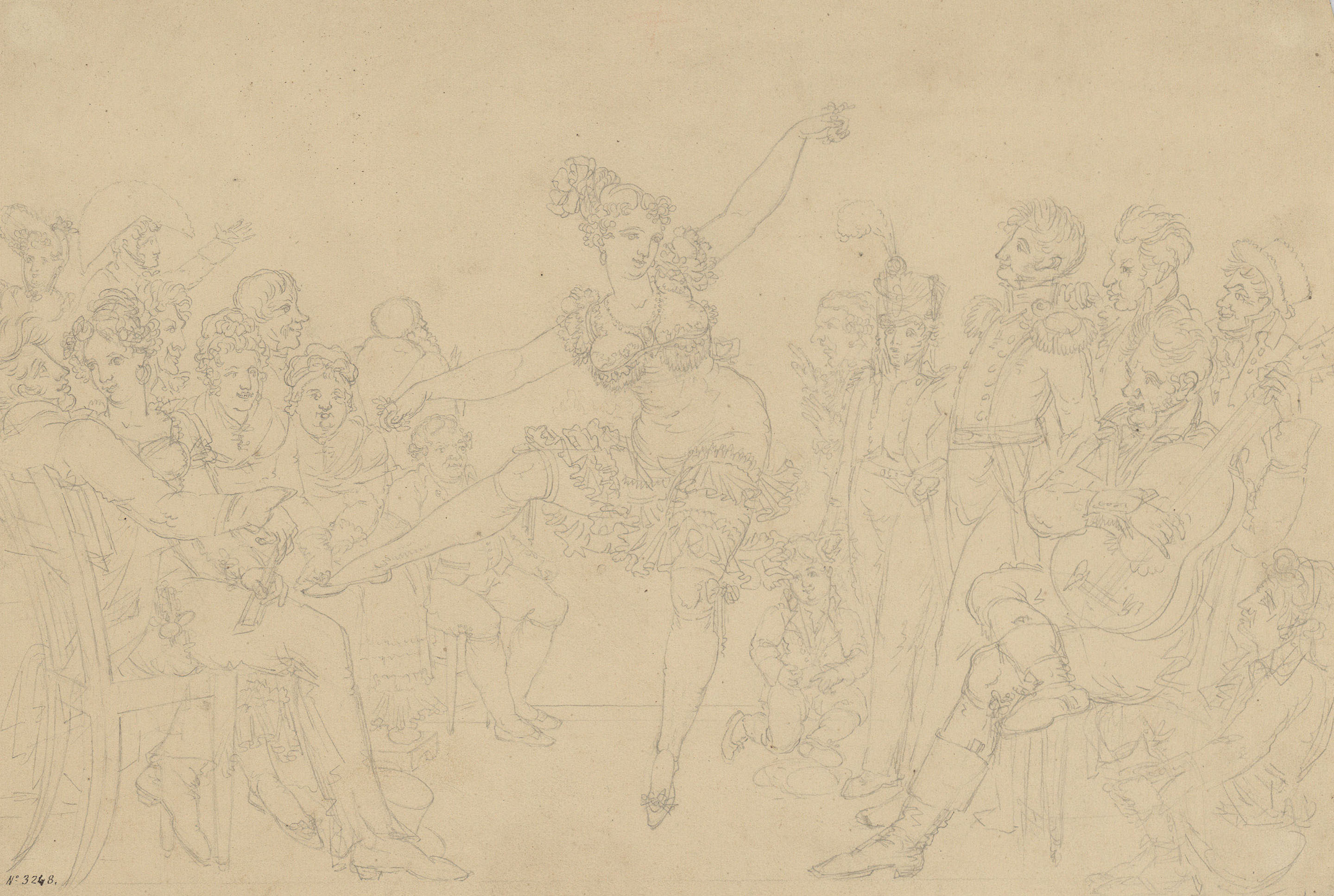 image for: Pau Rigalt - Ballarina i grup d&#039;espectadors - Cap a 1814-1820