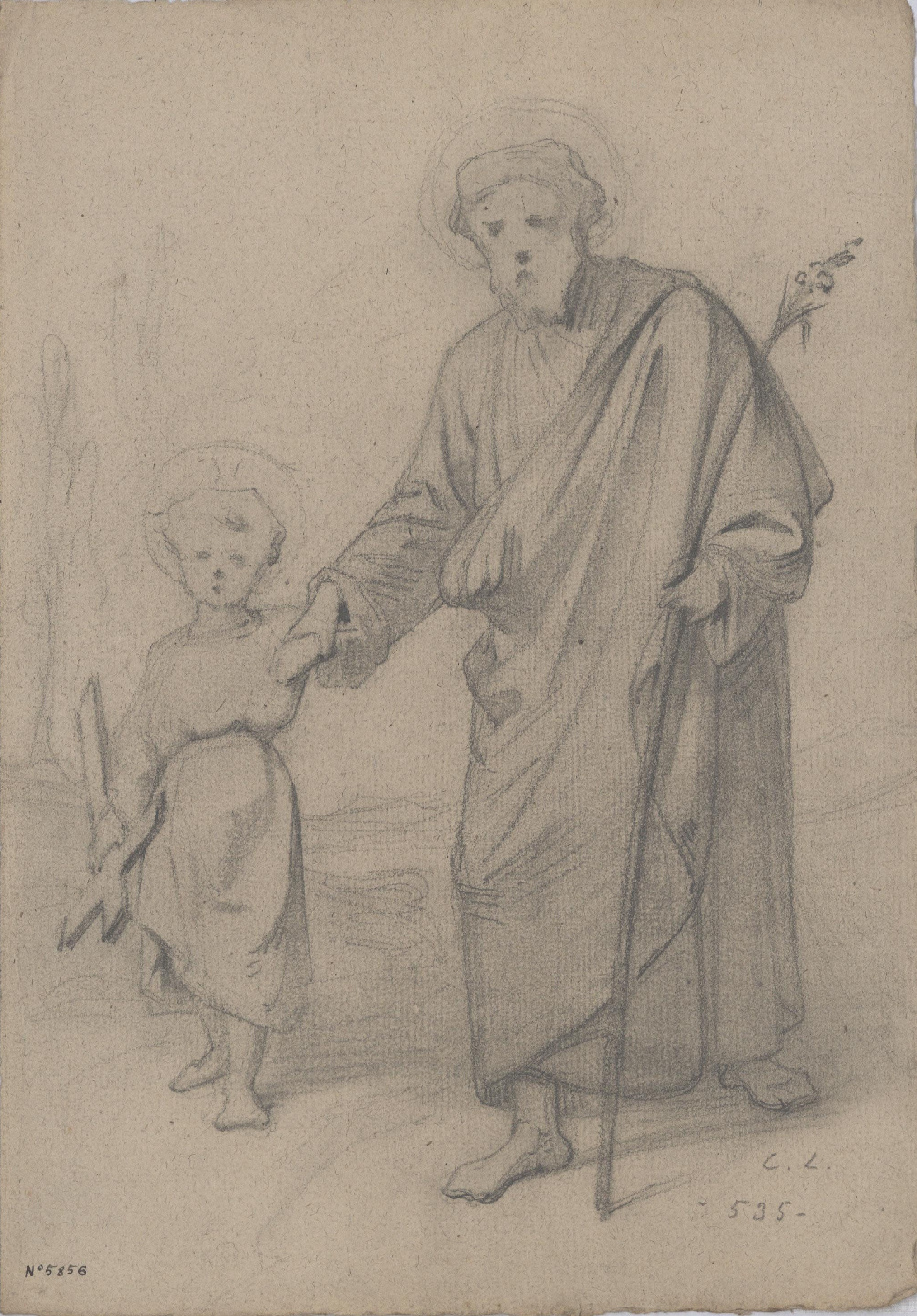 image for: Claudi Lorenzale - Sant Josep i el Nen Jesús - Cap a 1850-1870
