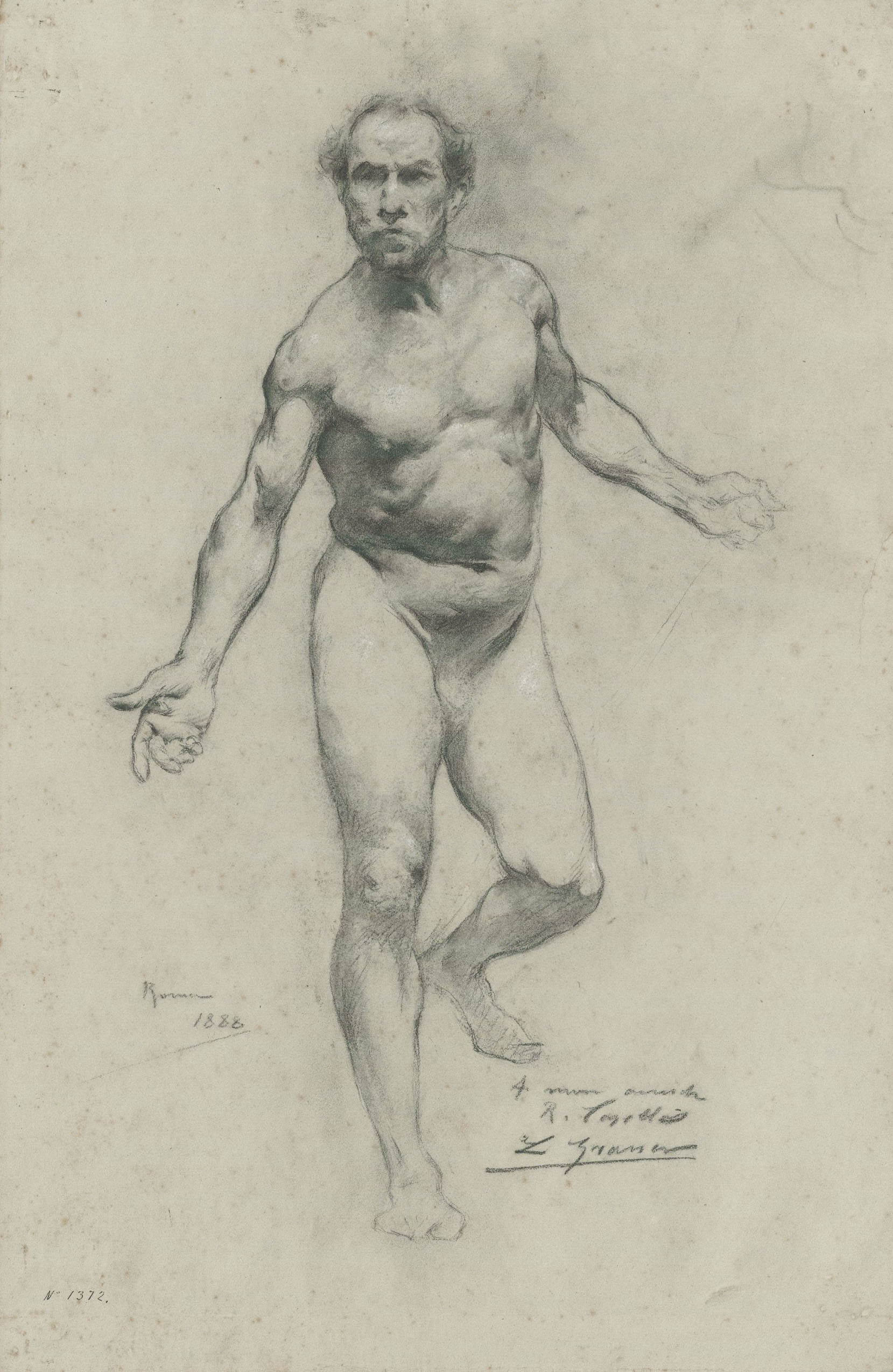 image for: Lluís Graner - Estudi acadèmic d&#039;un nu masculí - Roma, 1888