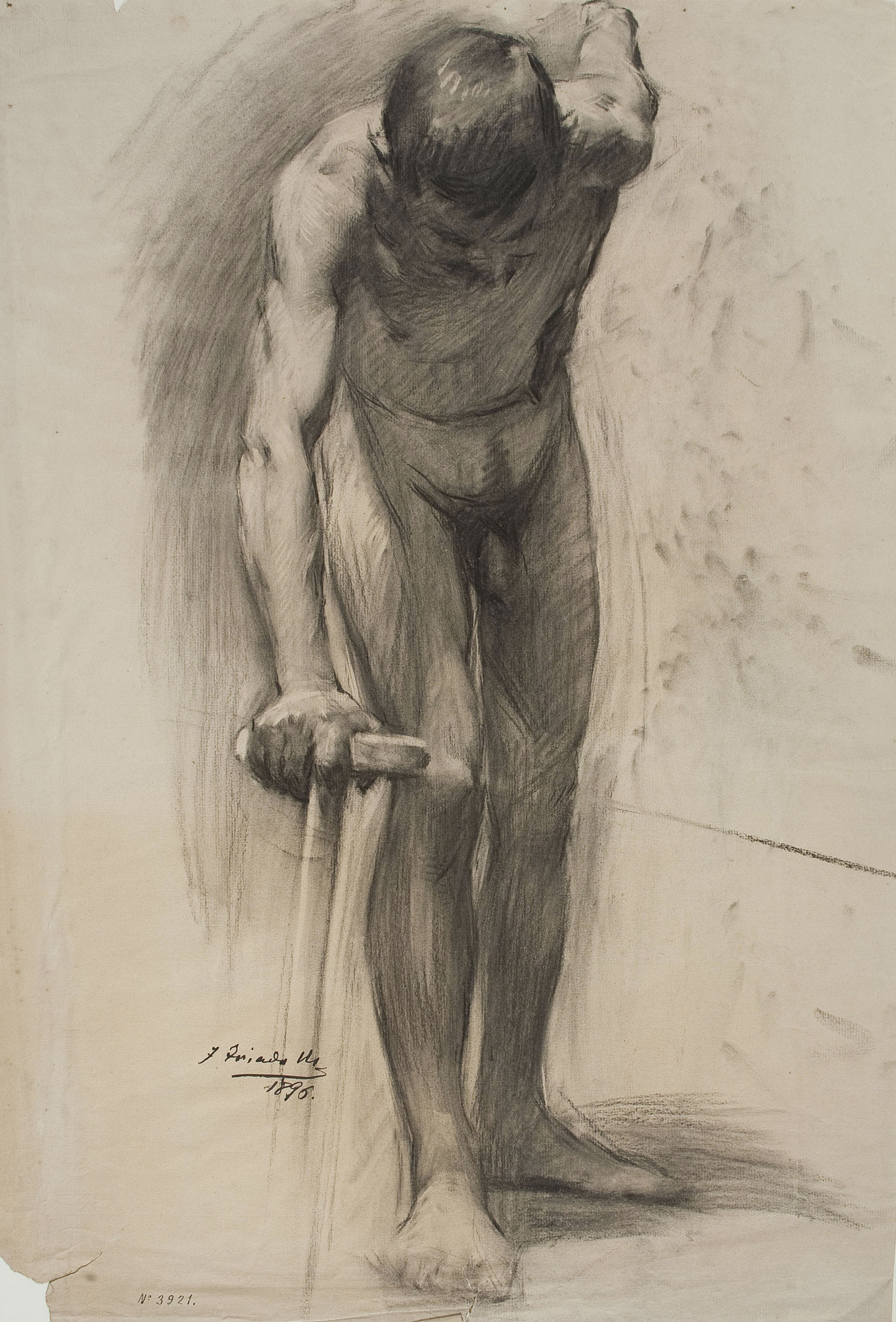 image for: Josep Triadó - Nu masculí (anvers) / Nu femení d&#039;esquena (revers) - 1896