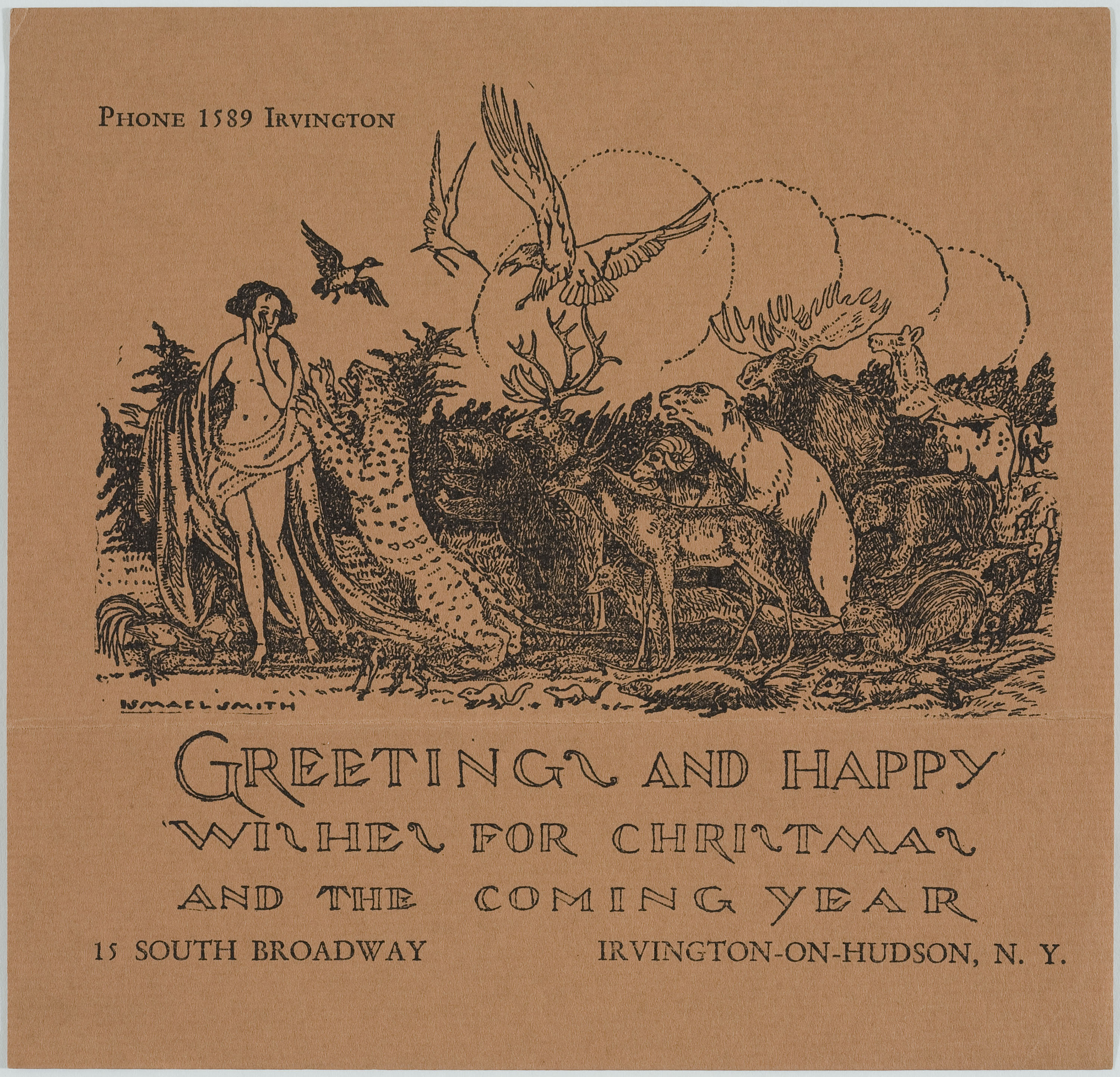 image for: Ismael Smith - Greeting and happy wishes for Christmas and the coming year - Cap a 1941