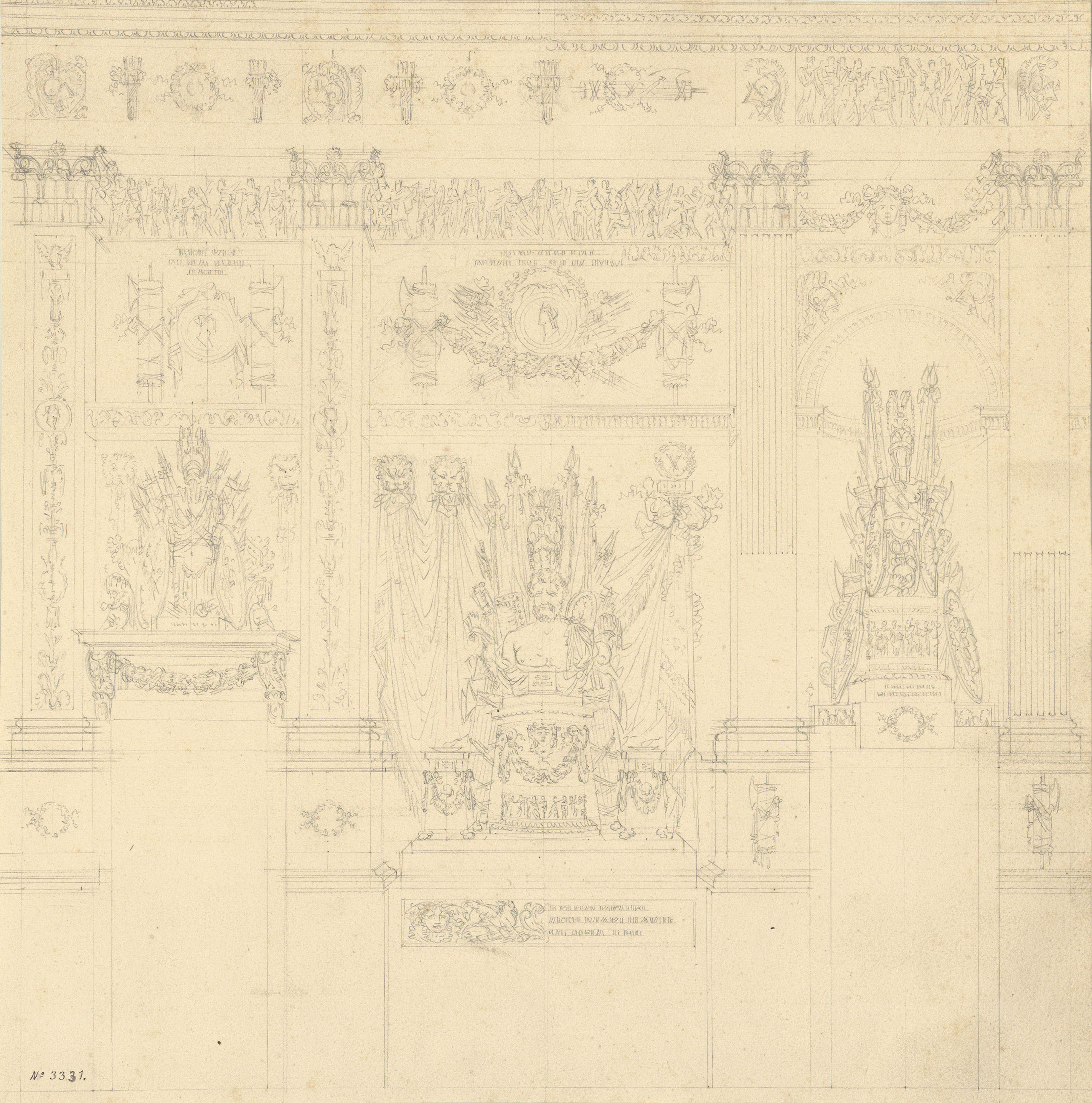 image for: Pau Rigalt - Projecte de decoració per a un saló de la Llotja - Cap a 1820-1830