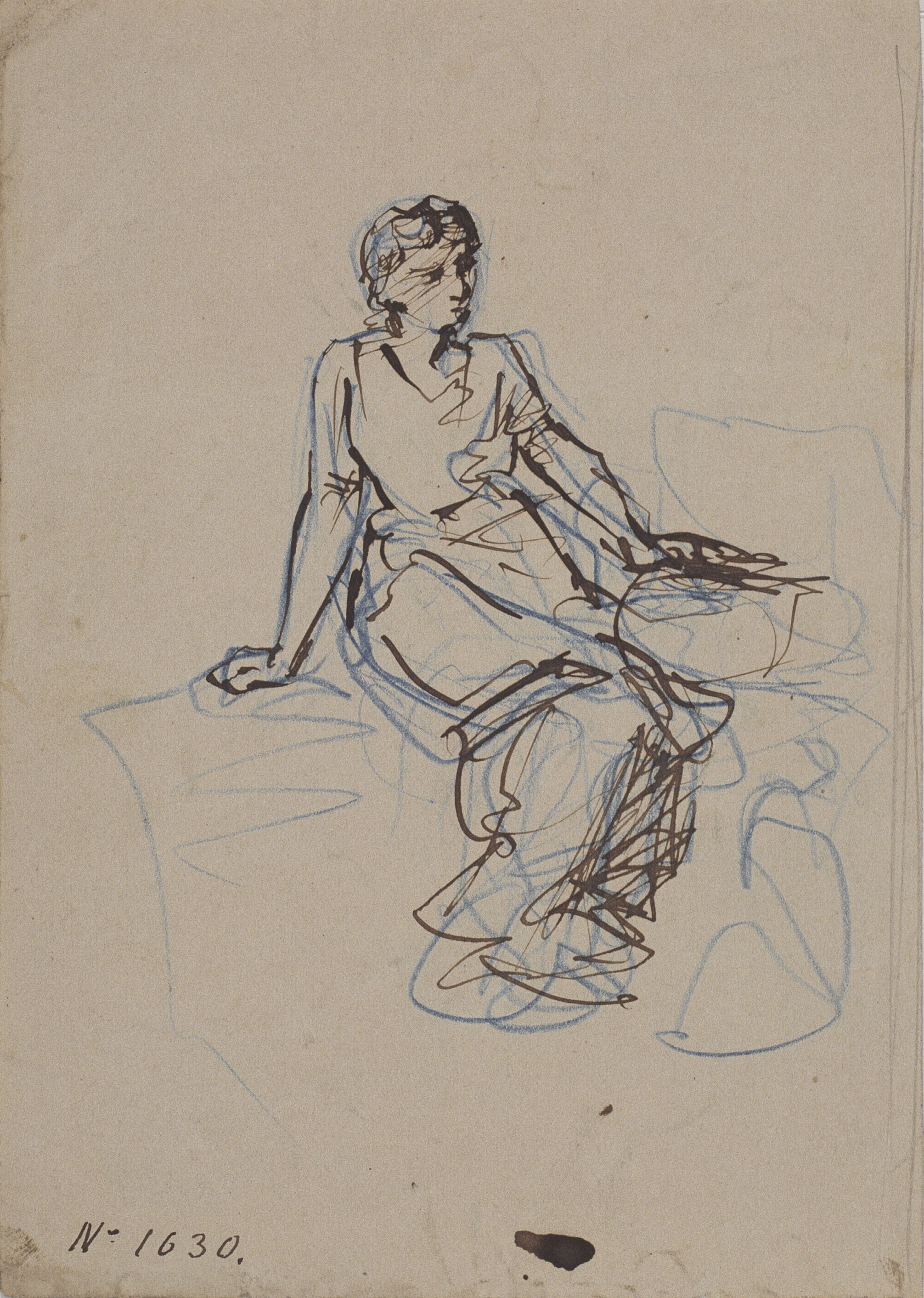 image for: Ramon Martí i Alsina - Dona asseguda - Cap a 1860-1870
