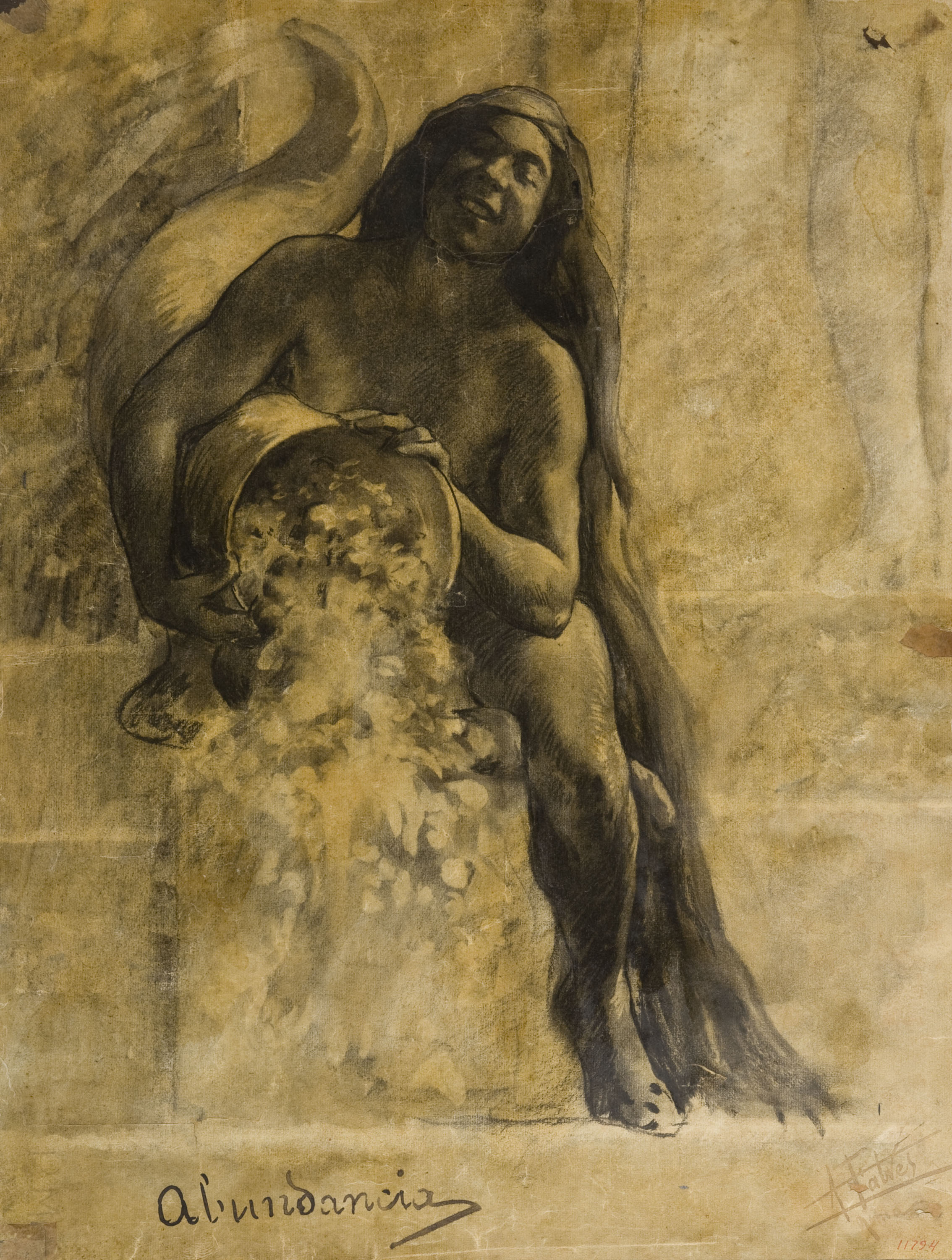 image for: Antoni Fabrés - Estudi per al dibuix «Abundància» - Cap a 1908-1910