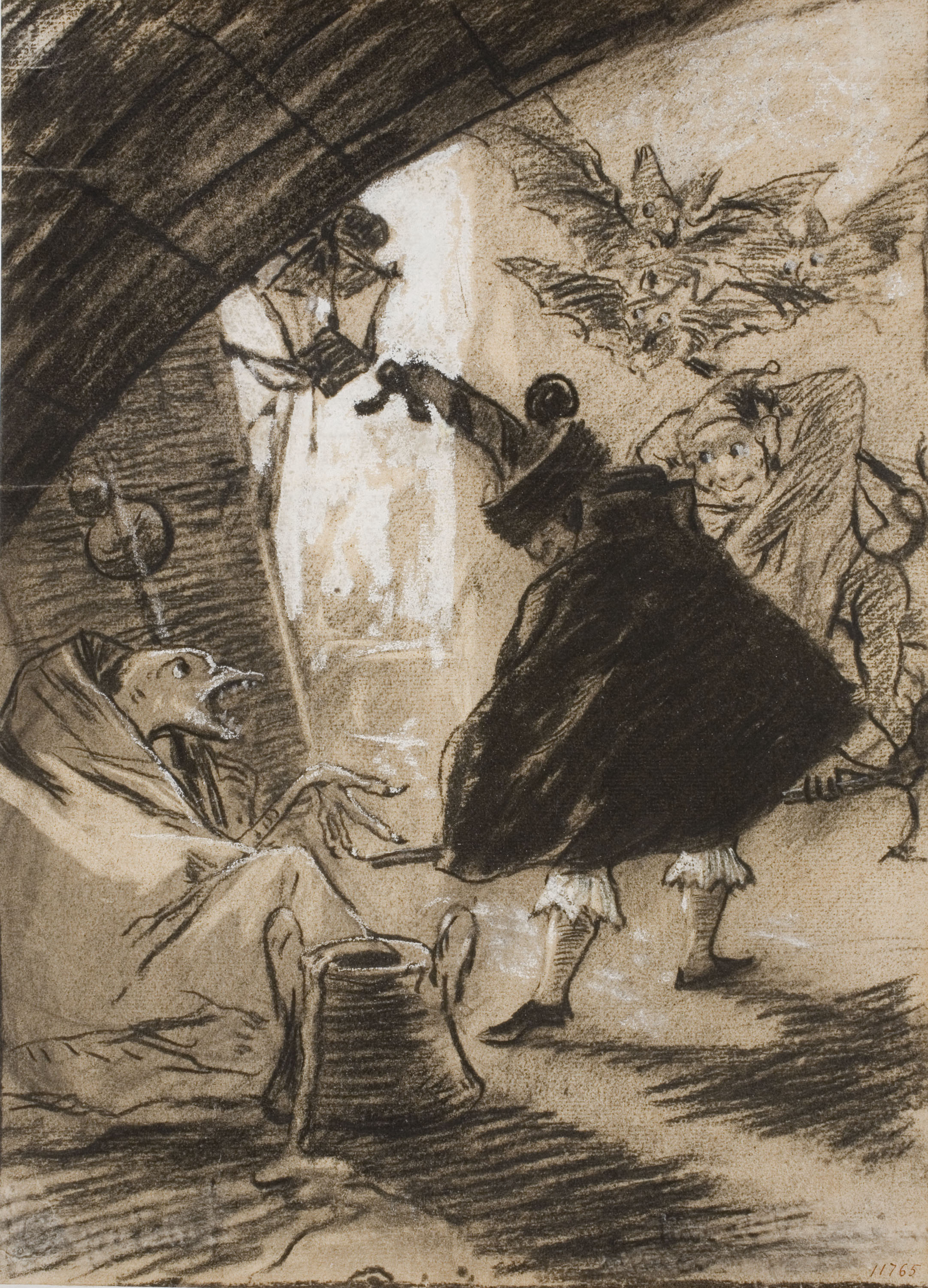 image for: Antoni Fabrés - Composició fantàstica - Cap a 1905