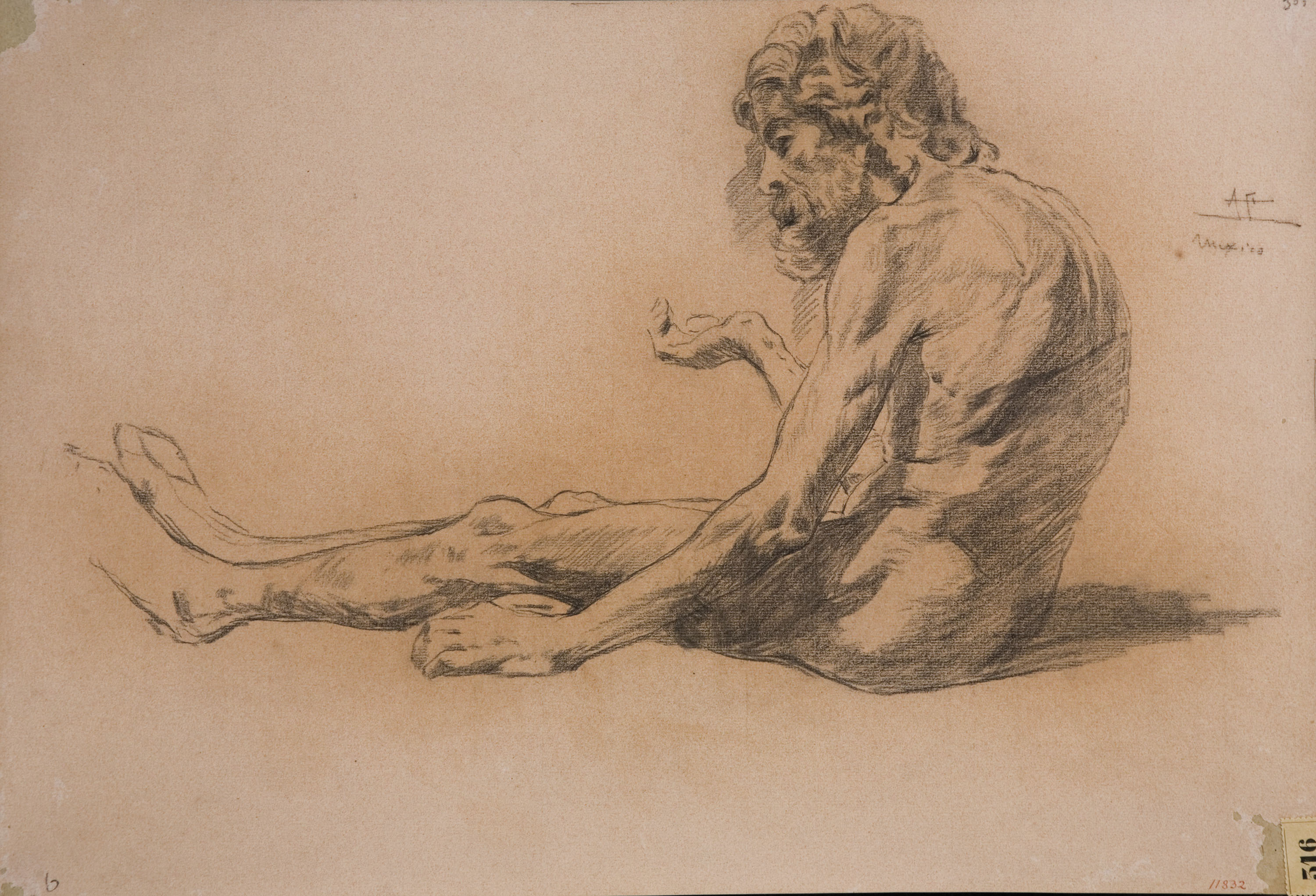 image for: Antoni Fabrés - Estudi de nu masculí - Cap a 1905