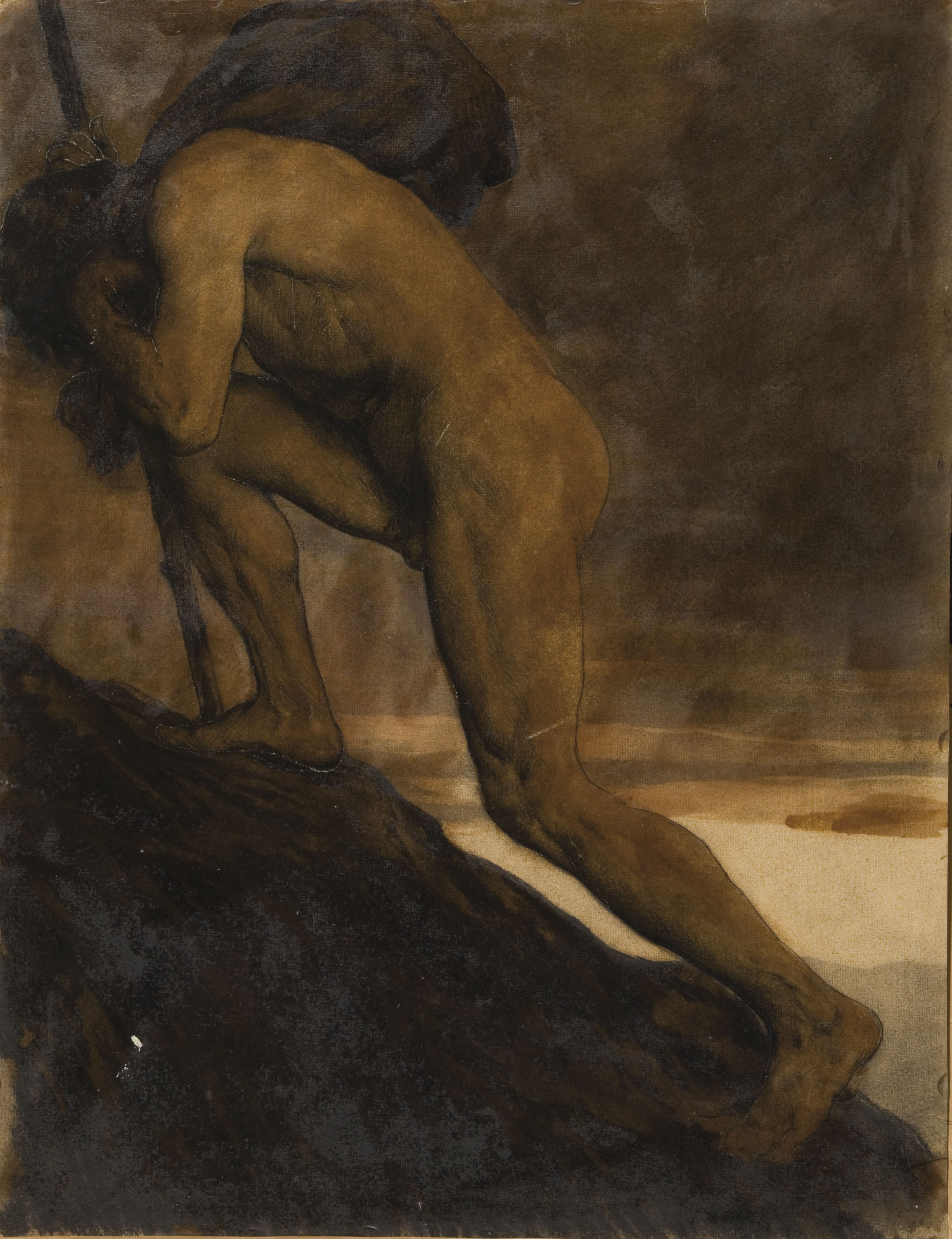 image for: Antoni Fabrés - Estudi per al dibuix «Hominum vita» - Cap a 1909