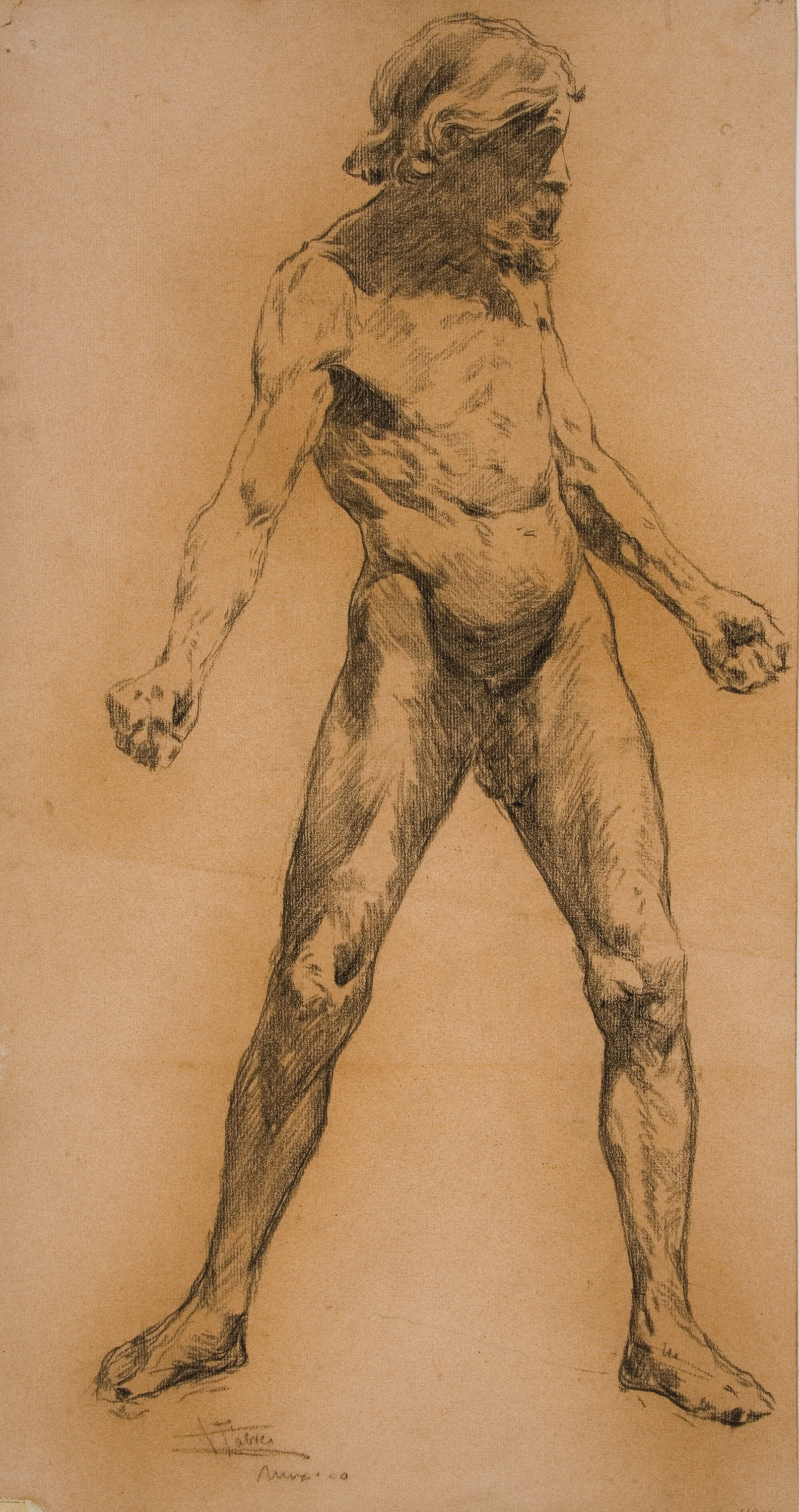 image for: Antoni Fabrés - Estudi de nu masculí - Cap a 1904