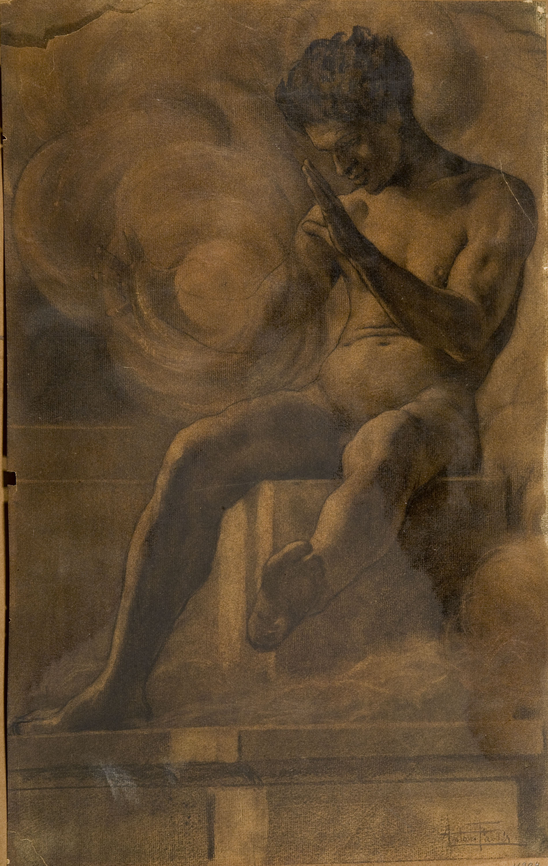 image for: Antoni Fabrés - Estudi per al dibuix «Mysterium» - Cap a 1908-1910