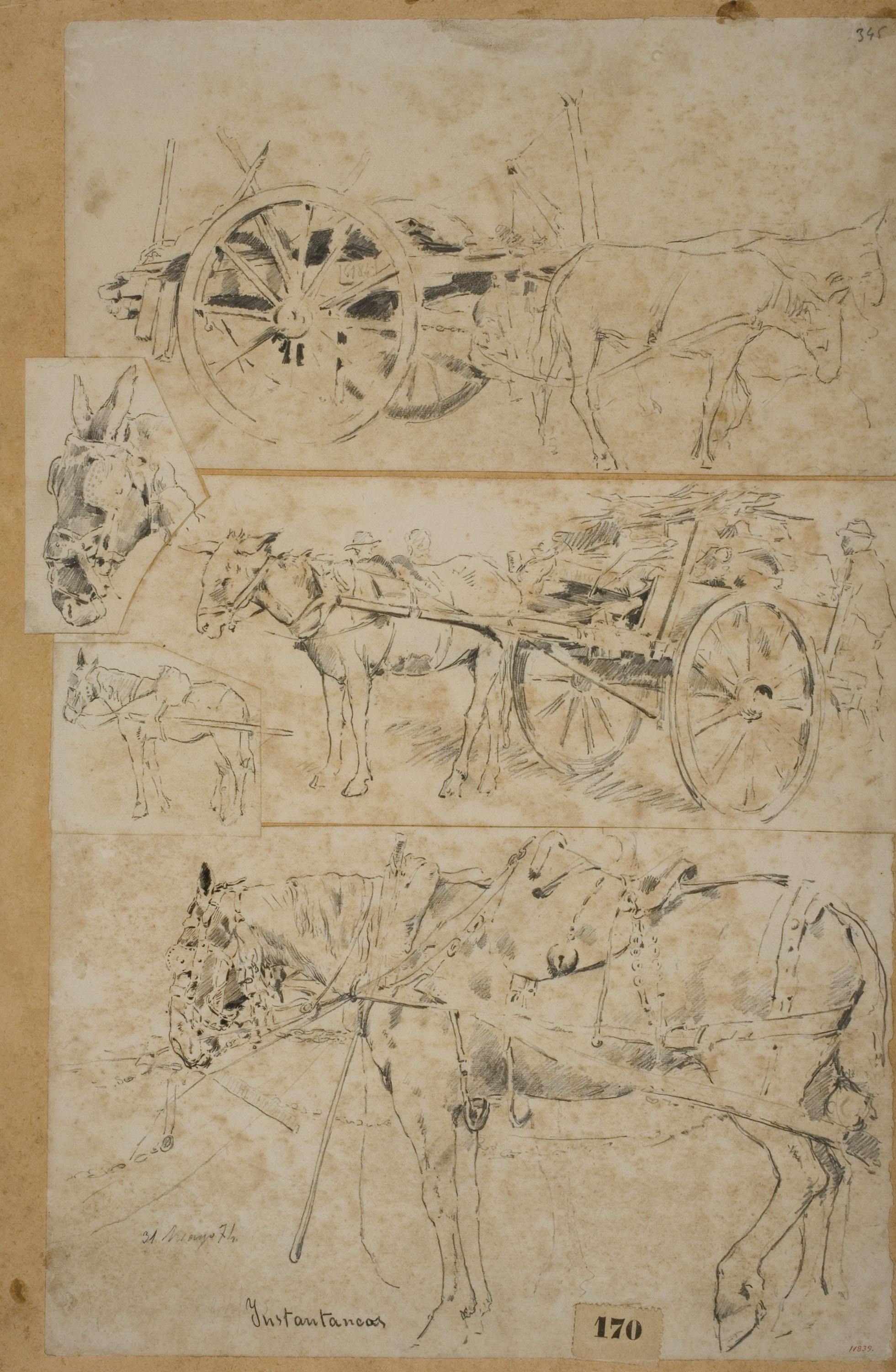 image for: Antoni Fabrés - Instantànies (Estudi de cavalls i carros) - 1874