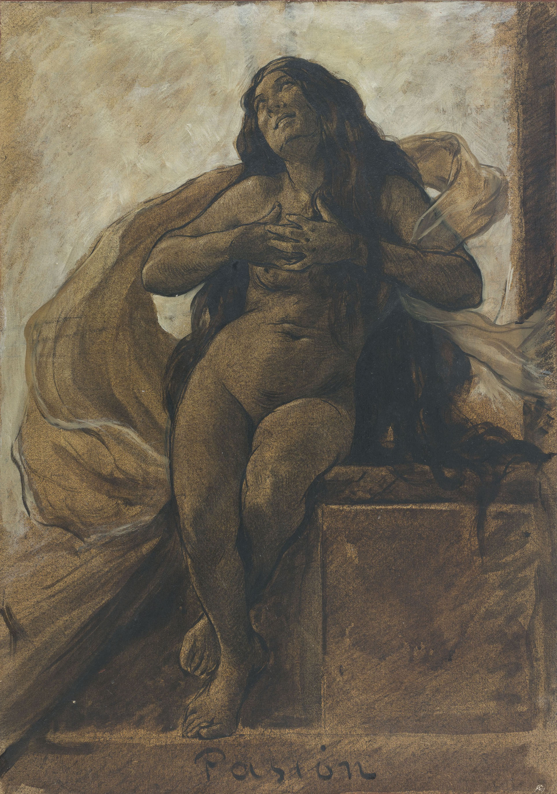 image for: Antoni Fabrés - Estudi per al dibuix «Pasión» - Cap a 1908-1910