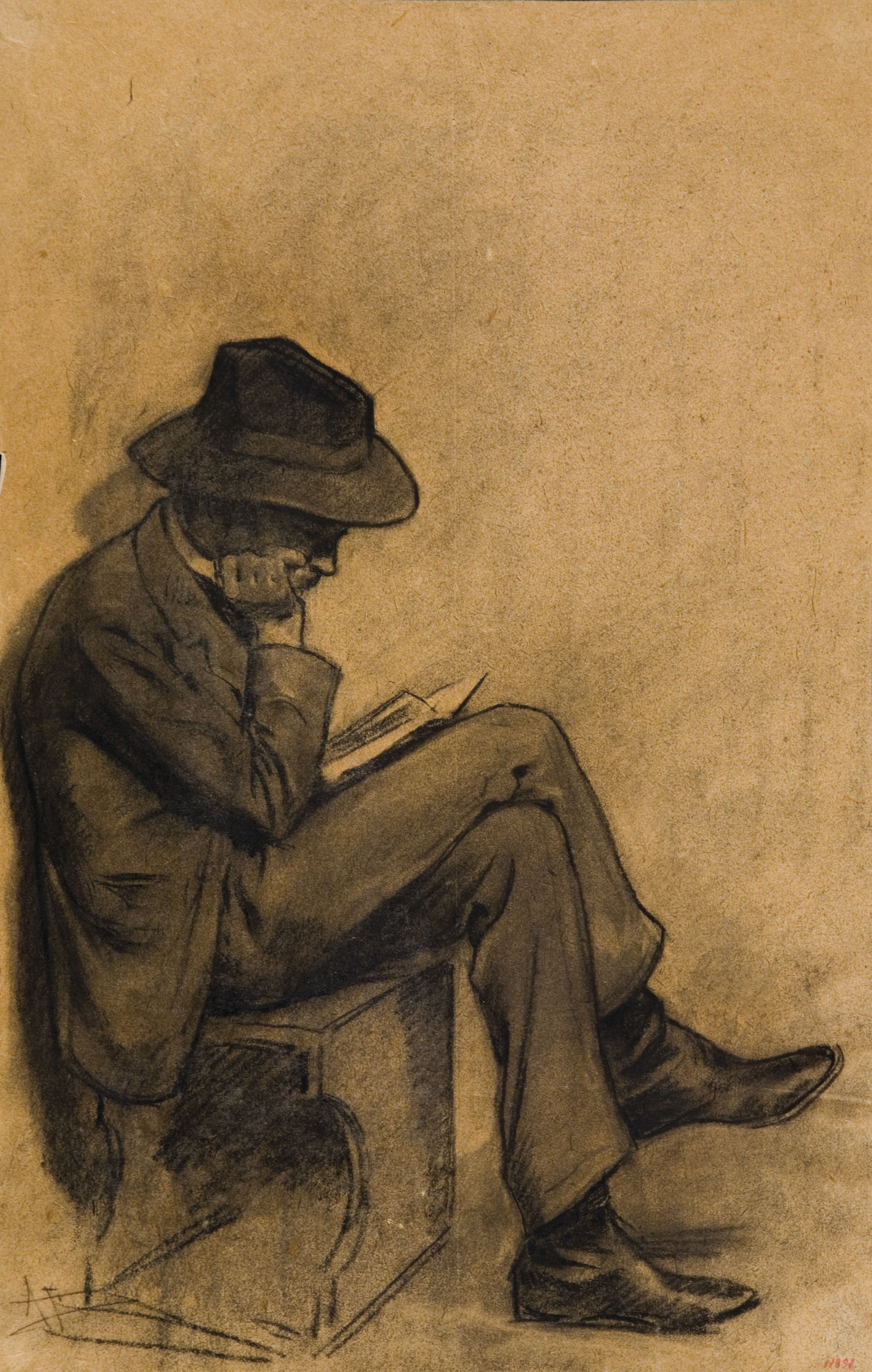 image for: Antoni Fabrés - Home llegint - 1906