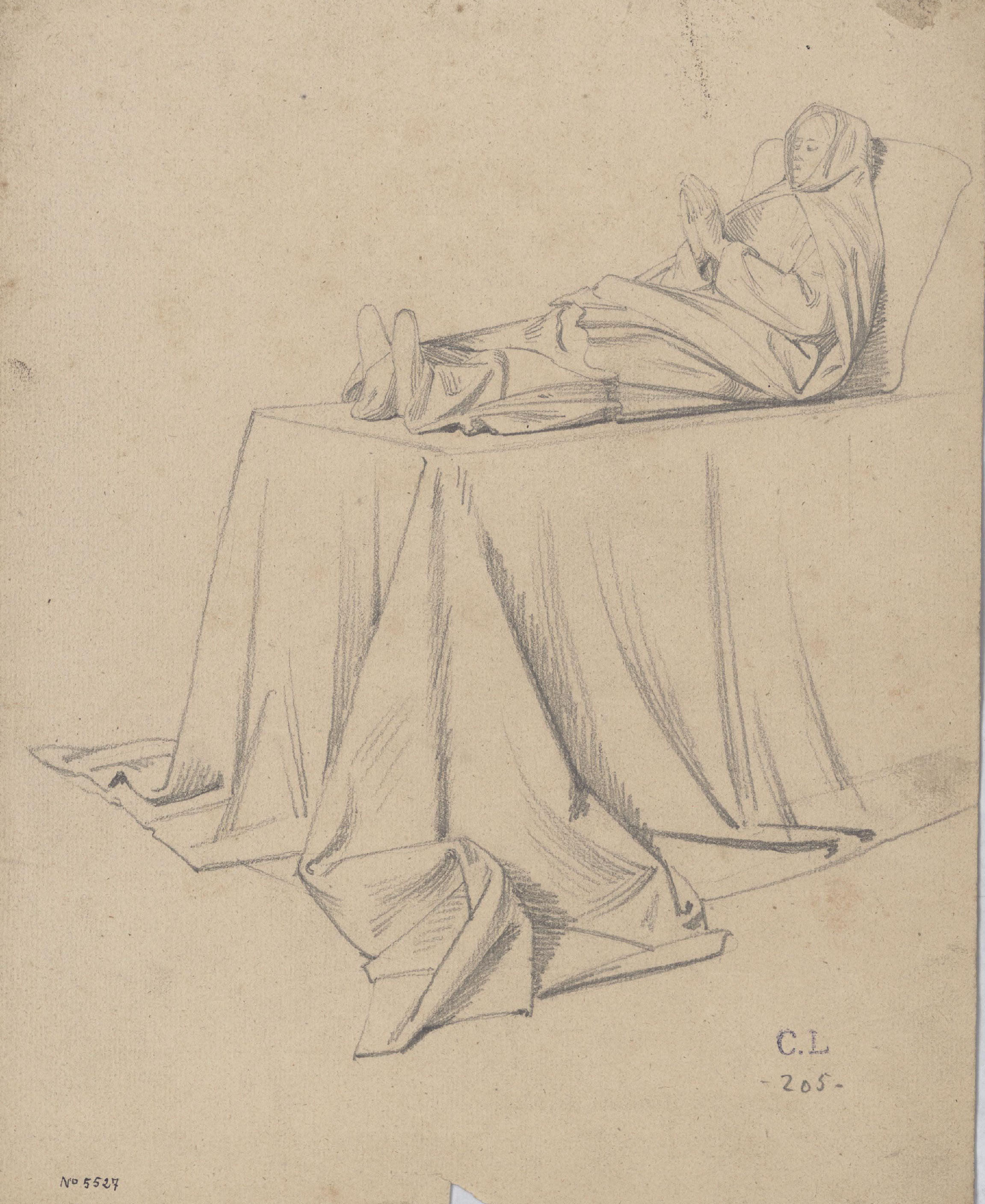 image for: Claudi Lorenzale - Estudi de la Dormició de la Mare de Déu per al retaule major de la catedral de Solsona - Cap a 1854-1856