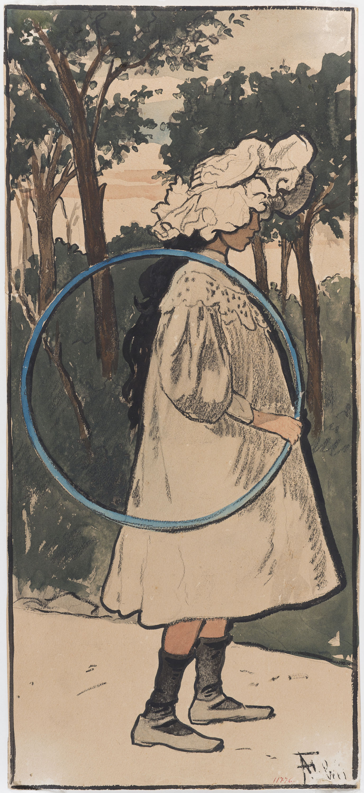 image for: Antoni Fabrés - Nena amb cèrcol - Cap a 1898