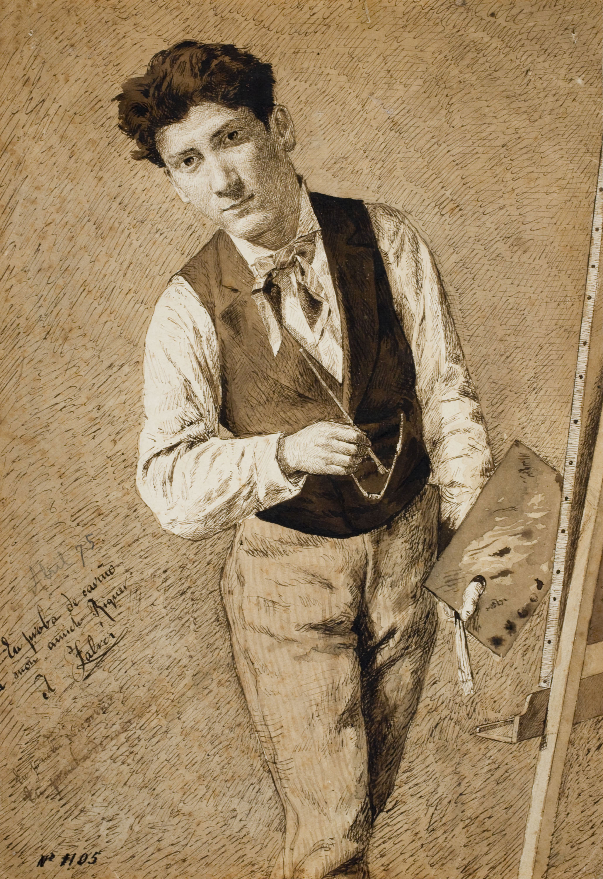 image for: Antoni Fabrés - Retrat d&#039;Alexandre de Riquer - 1875