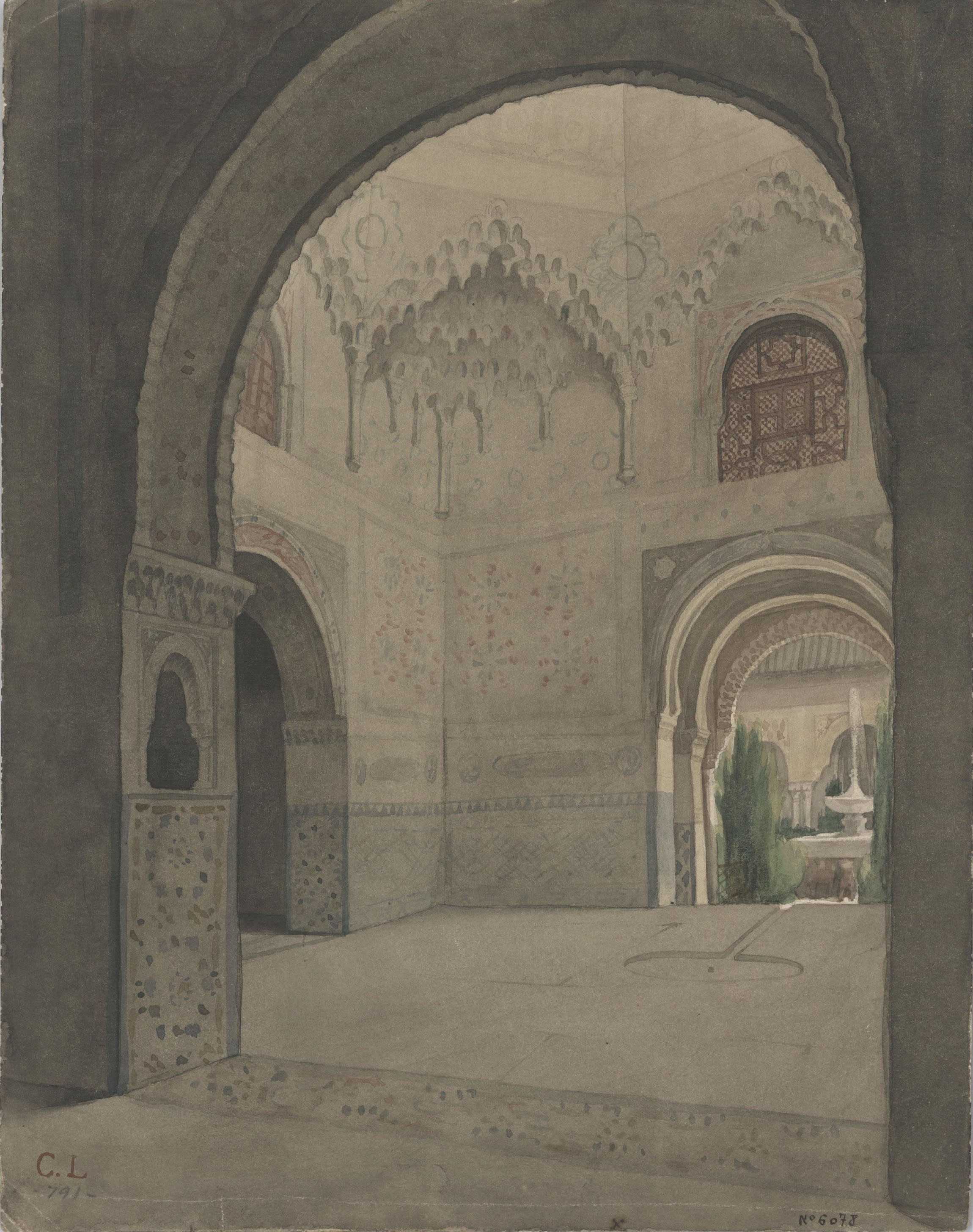 image for: Claudi Lorenzale - Interior de l&#039;Alhambra de Granada - Cap a 1843