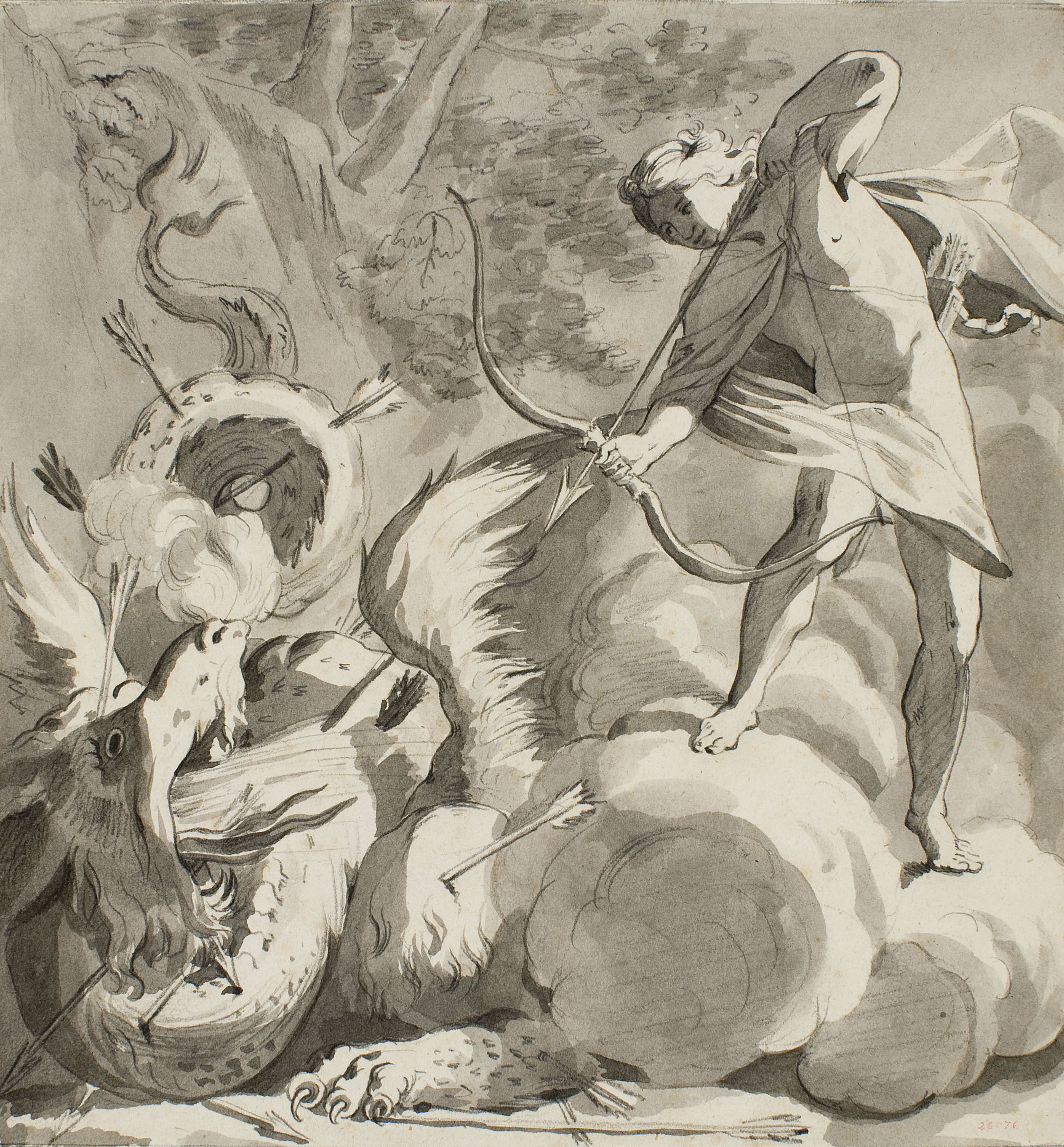 image for: Vicente Rodes - Jove lluitant amb un drac - Cap a 1834-1840