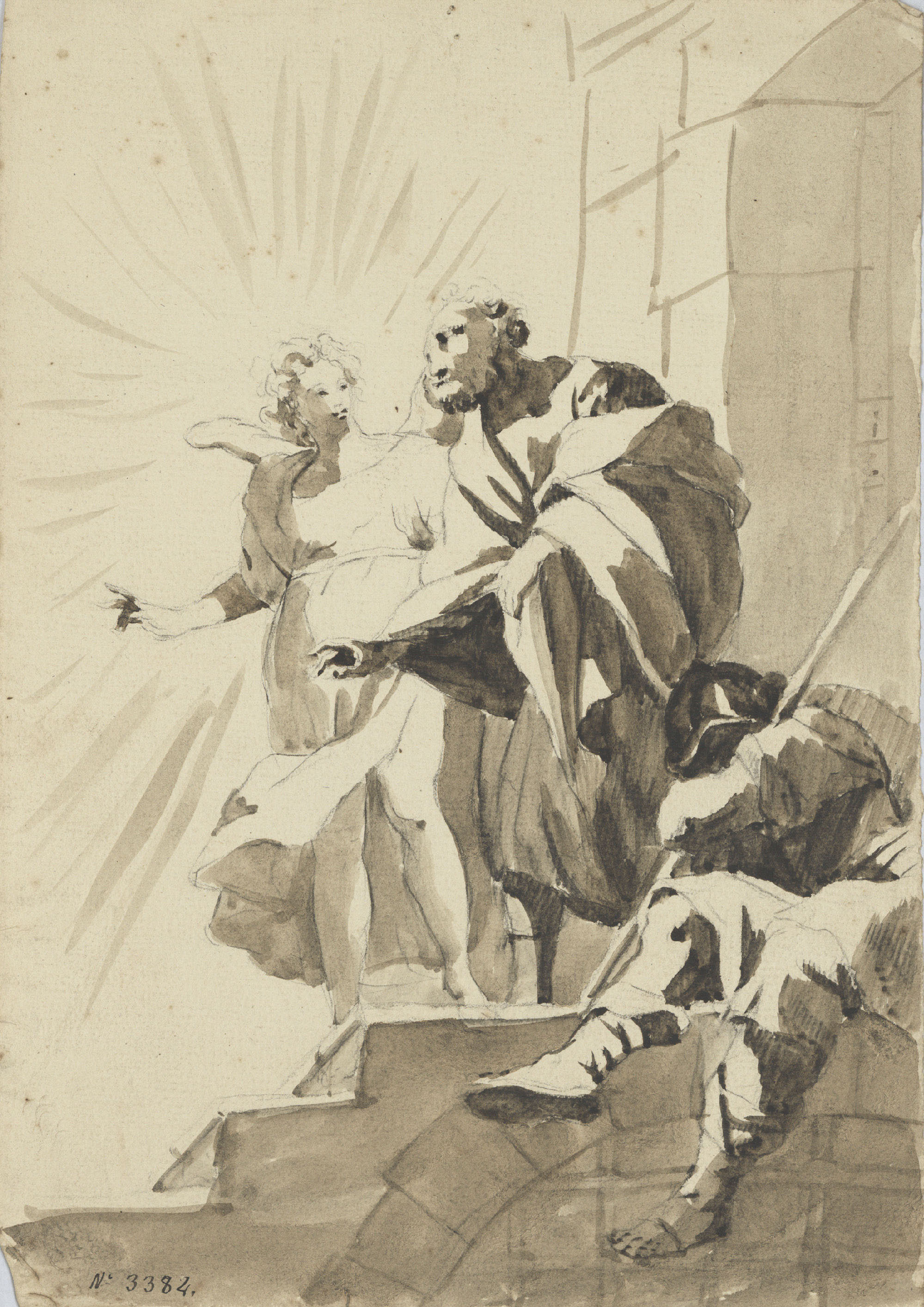 image for: Vicente Rodes - Sant Pere alliberat de la presó per un àngel - Cap a 1834-1840