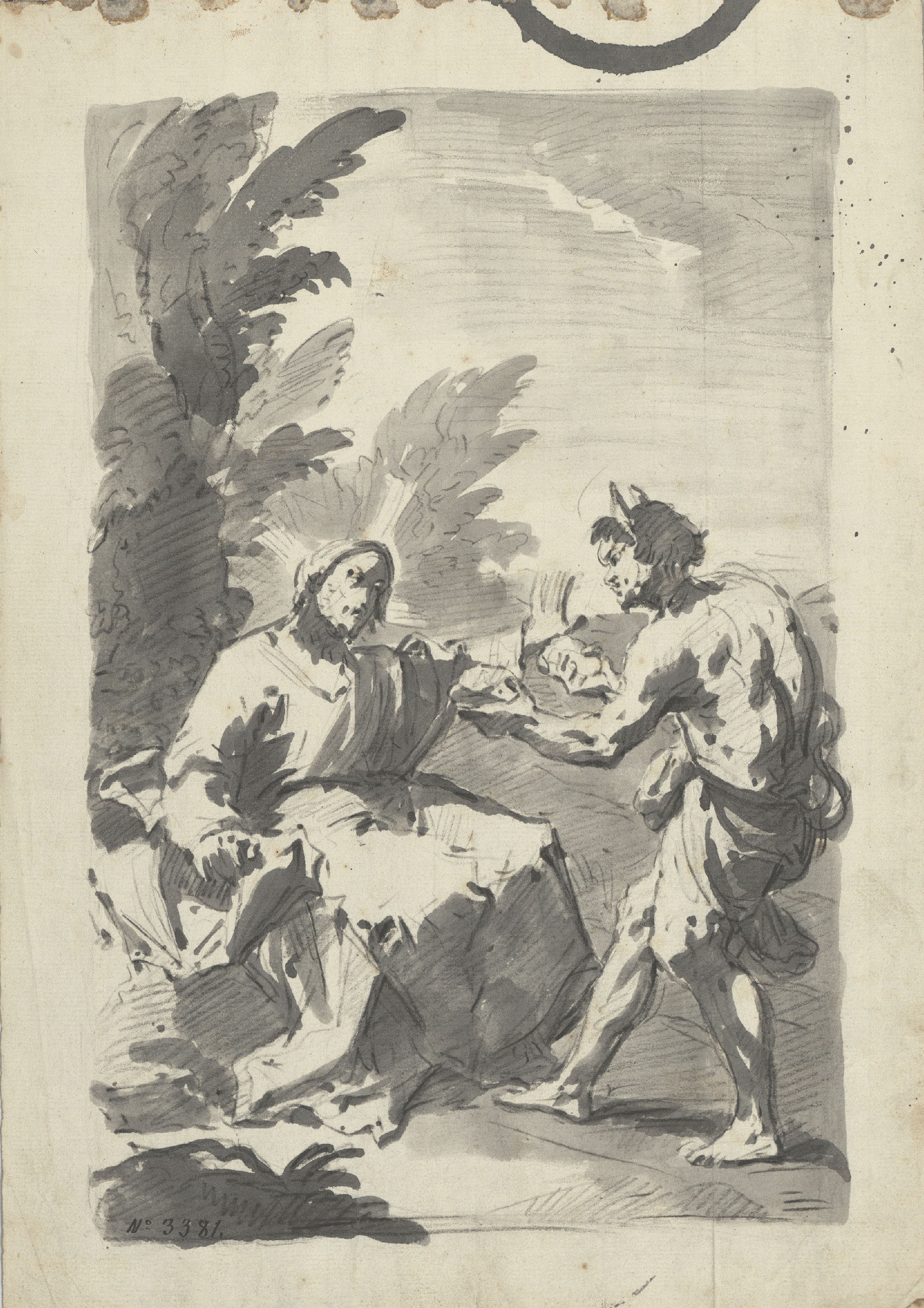 image for: Vicente Rodes - Jesucrist temptat pel dimoni - Cap a 1834-1840