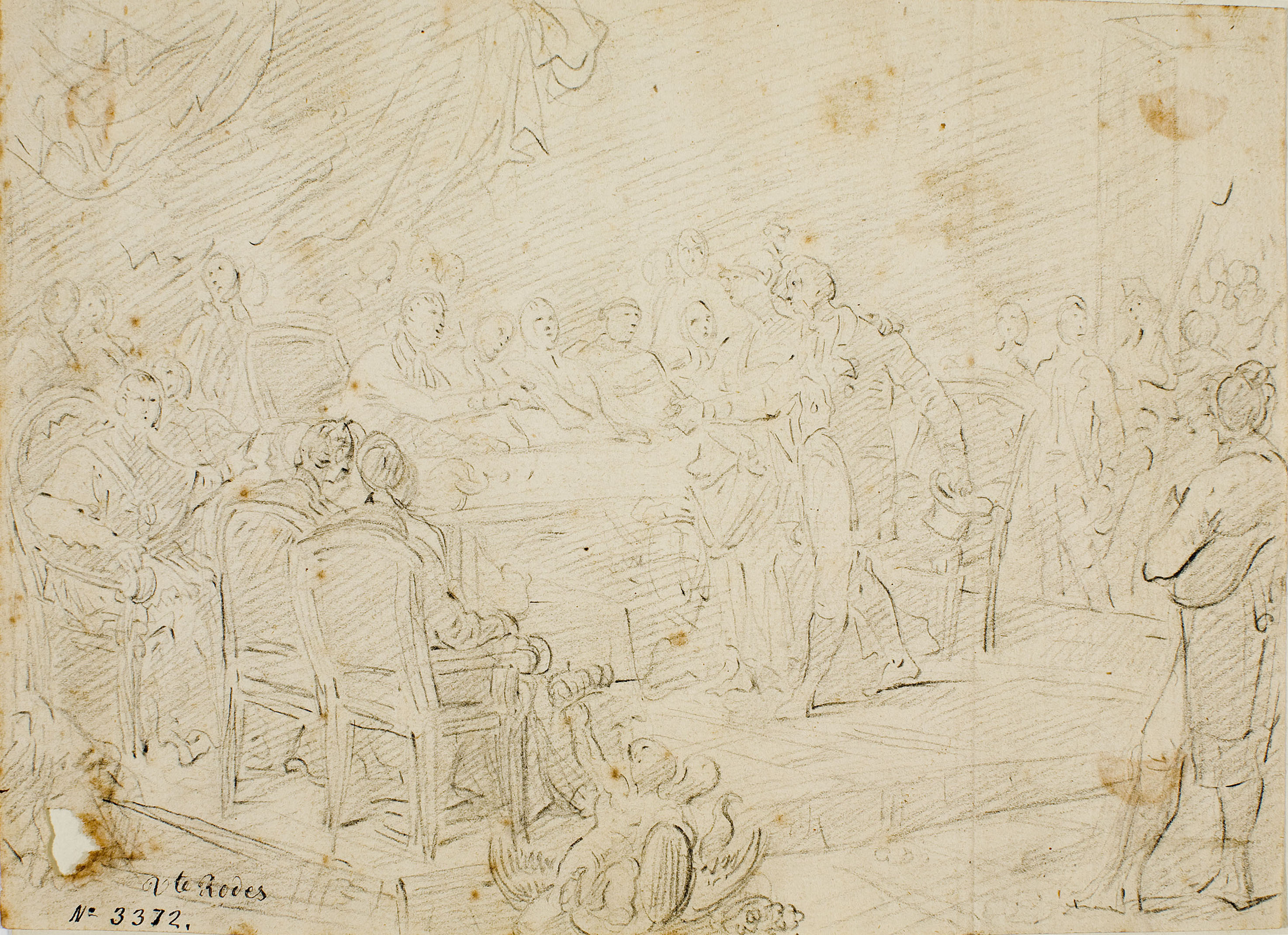 image for: Vicente Rodes - Estudi per al quadre «Pere Carey Tupper, cònsol britànic a València», rep el nomenament de baró del Socors - Cap a 1815