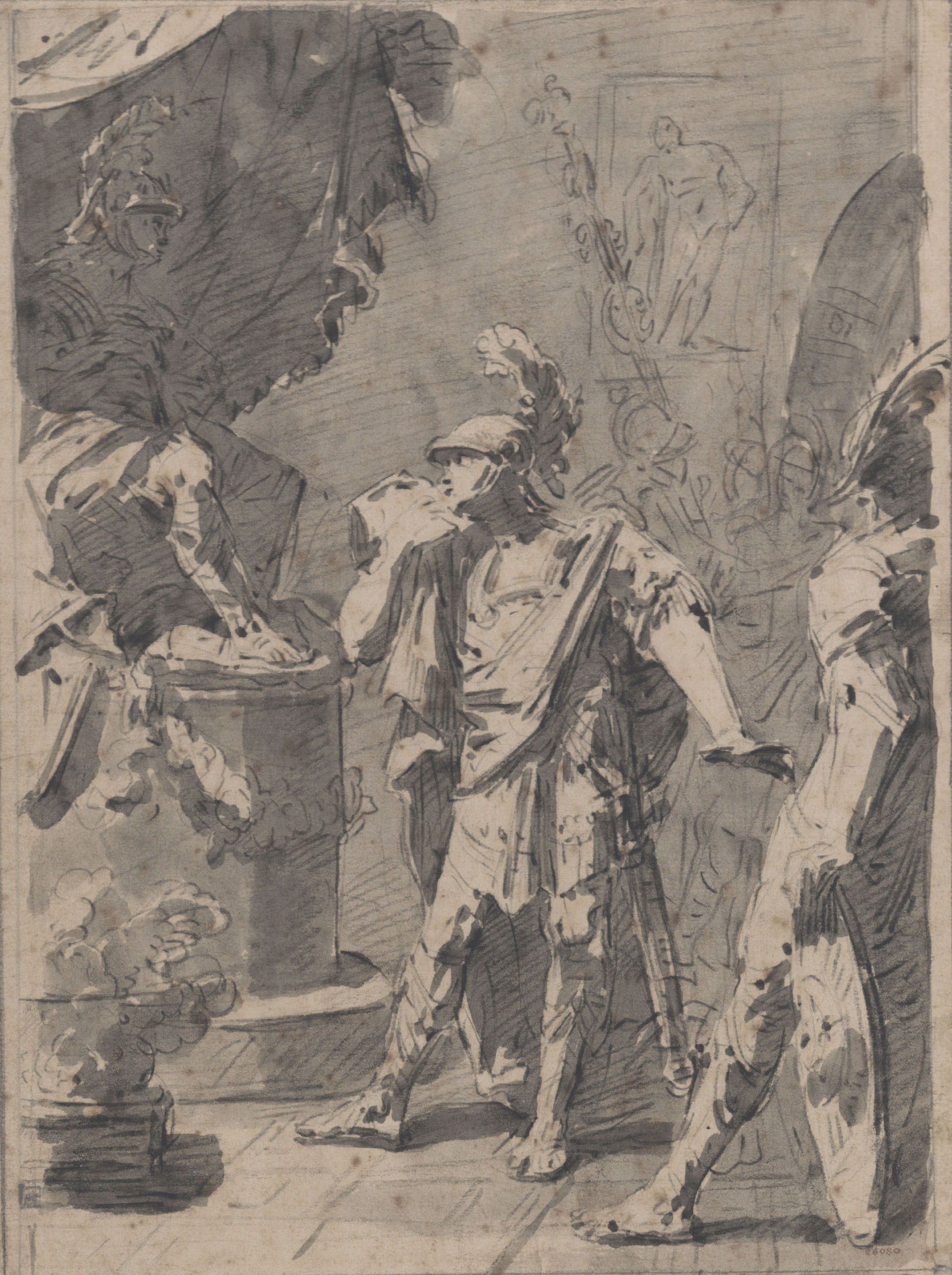 image for: Vicente Rodes - Juli Cèsar davant de l&#039;estàtua d&#039;Alexandre al temple d&#039;Hèrcules - Cap a 1834-1840