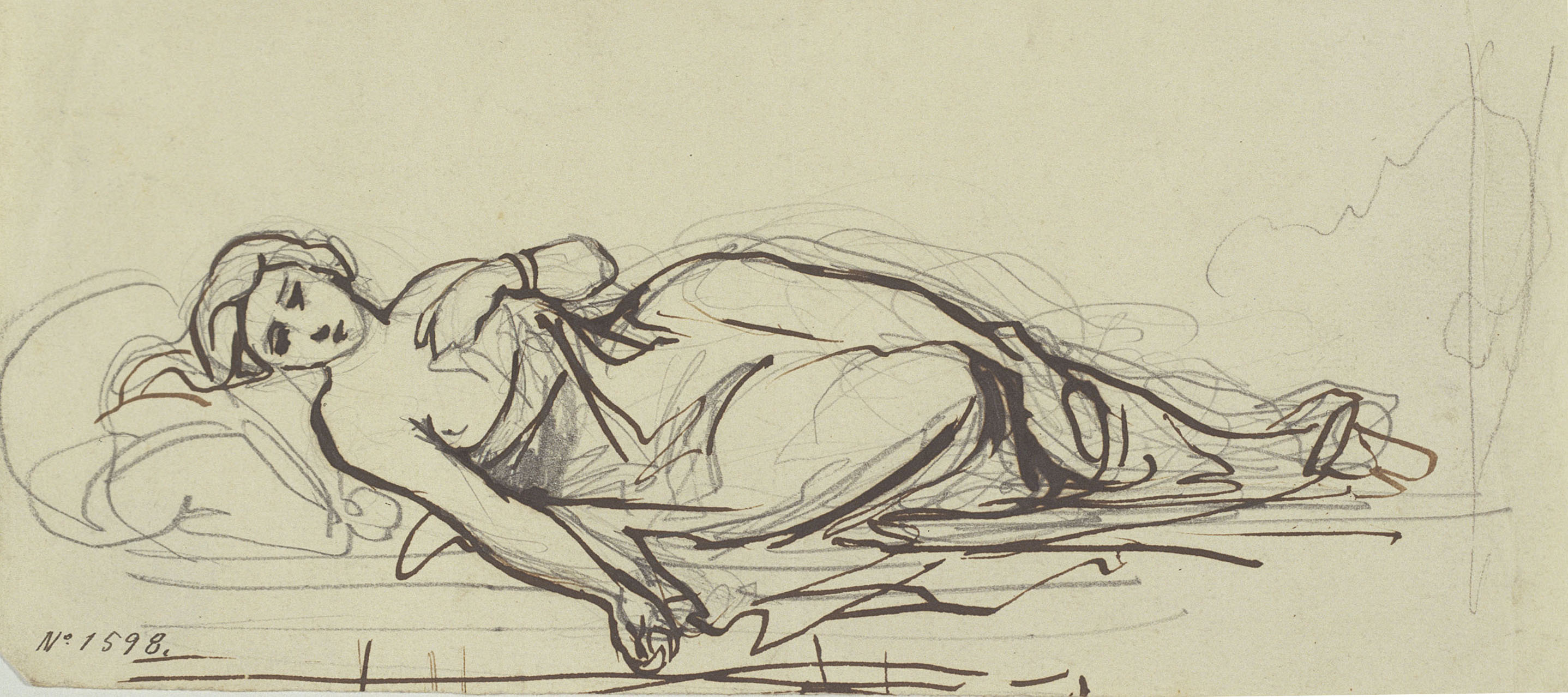 image for: Ramon Martí i Alsina - Dona ajaguda - Cap a 1865-1870
