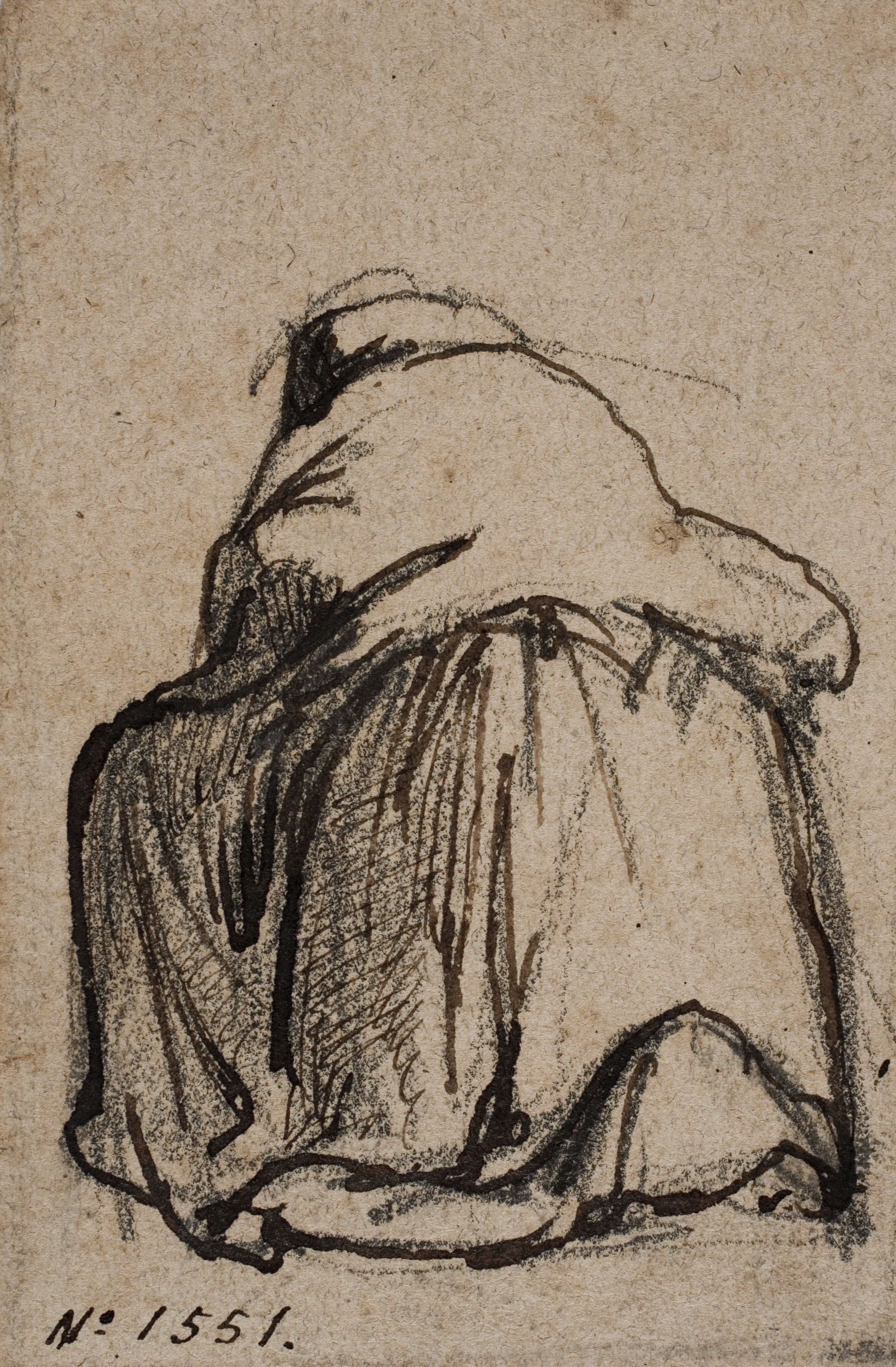 image for: Ramon Martí i Alsina - Dona d&#039;esquena, agenollada - Cap a 1865-1870