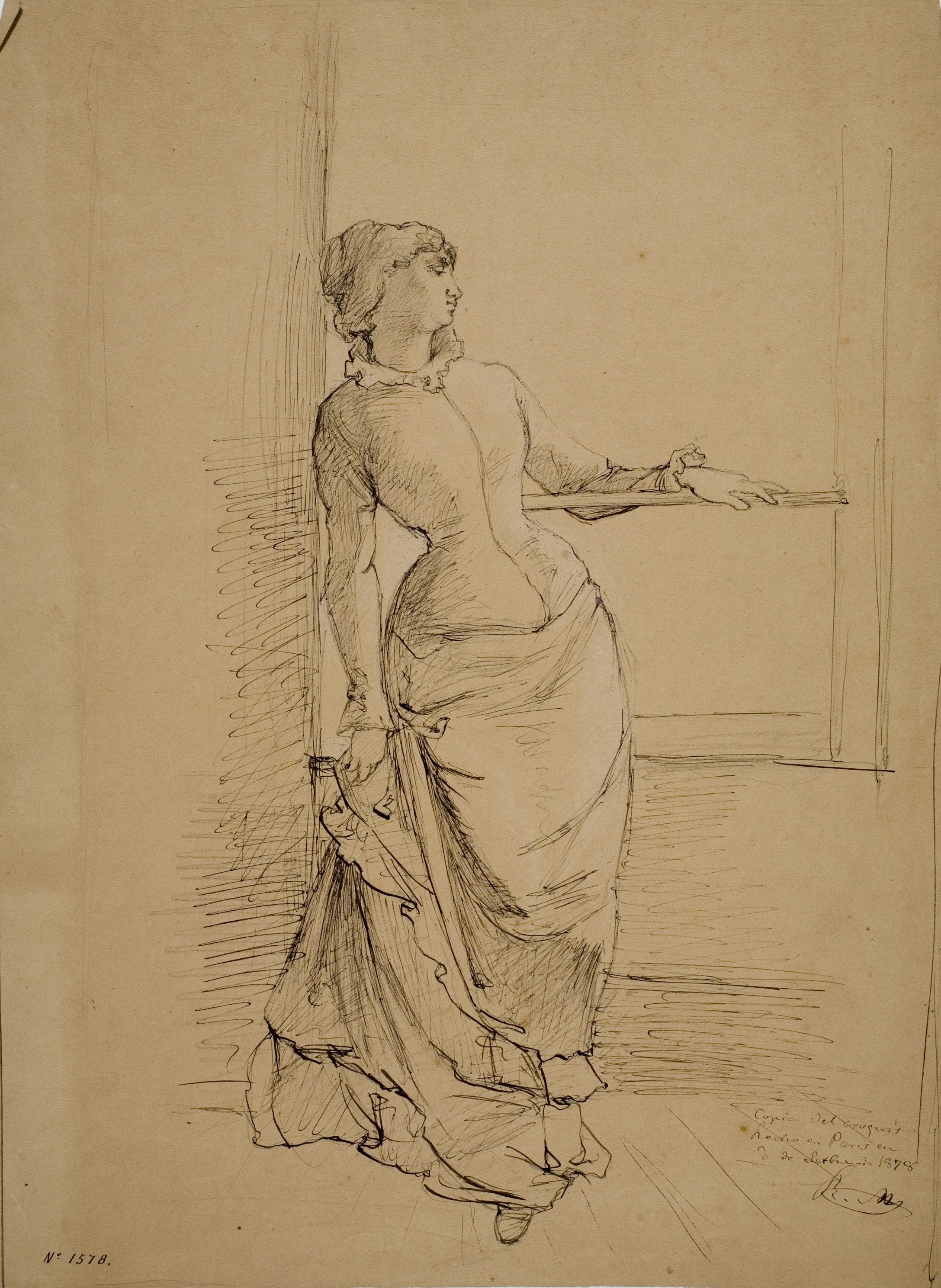 image for: Ramon Martí i Alsina - Dona dempeus - Cap a 1878