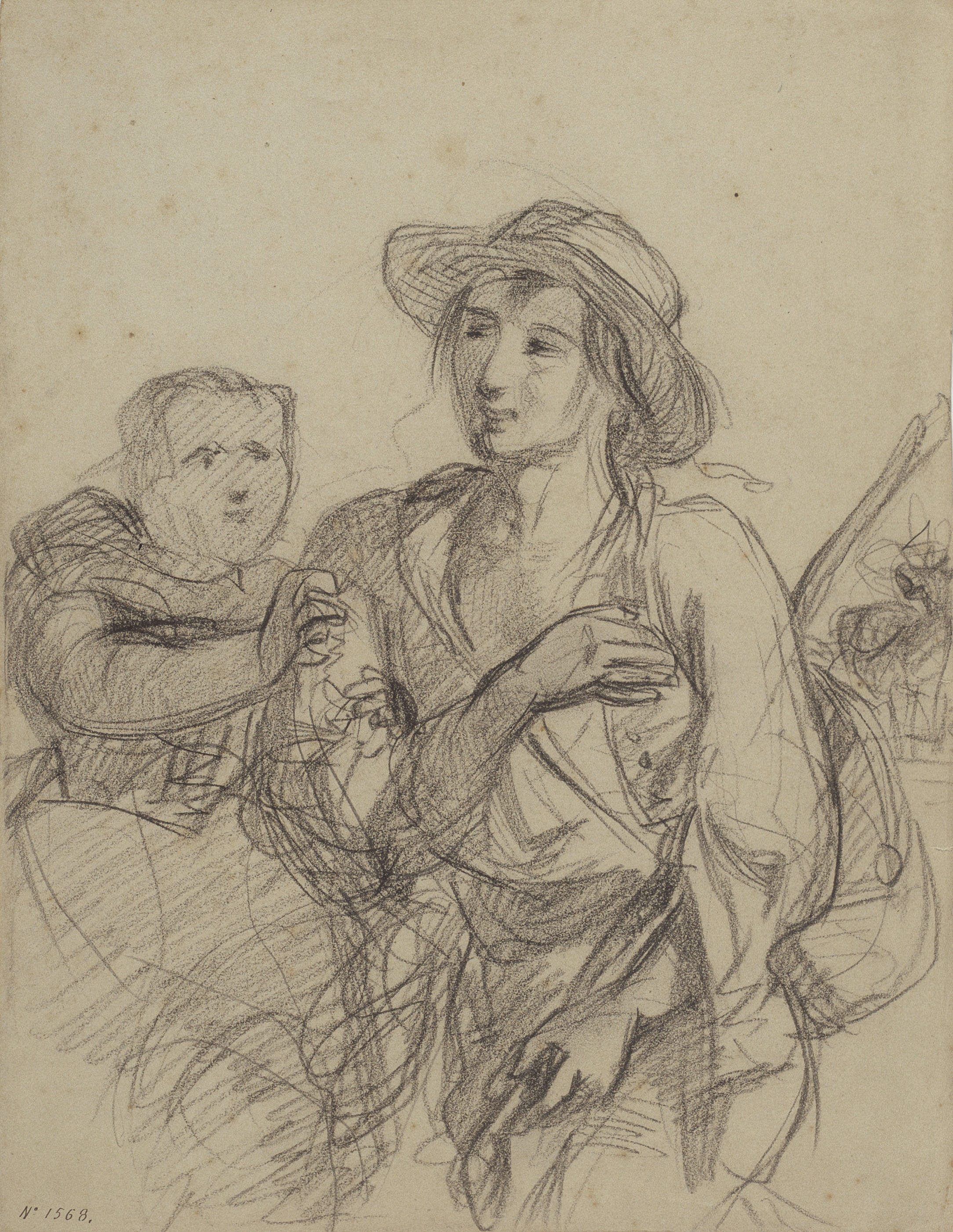 image for: Ramon Martí i Alsina - Pastor i una dona - Cap a 1865-1870