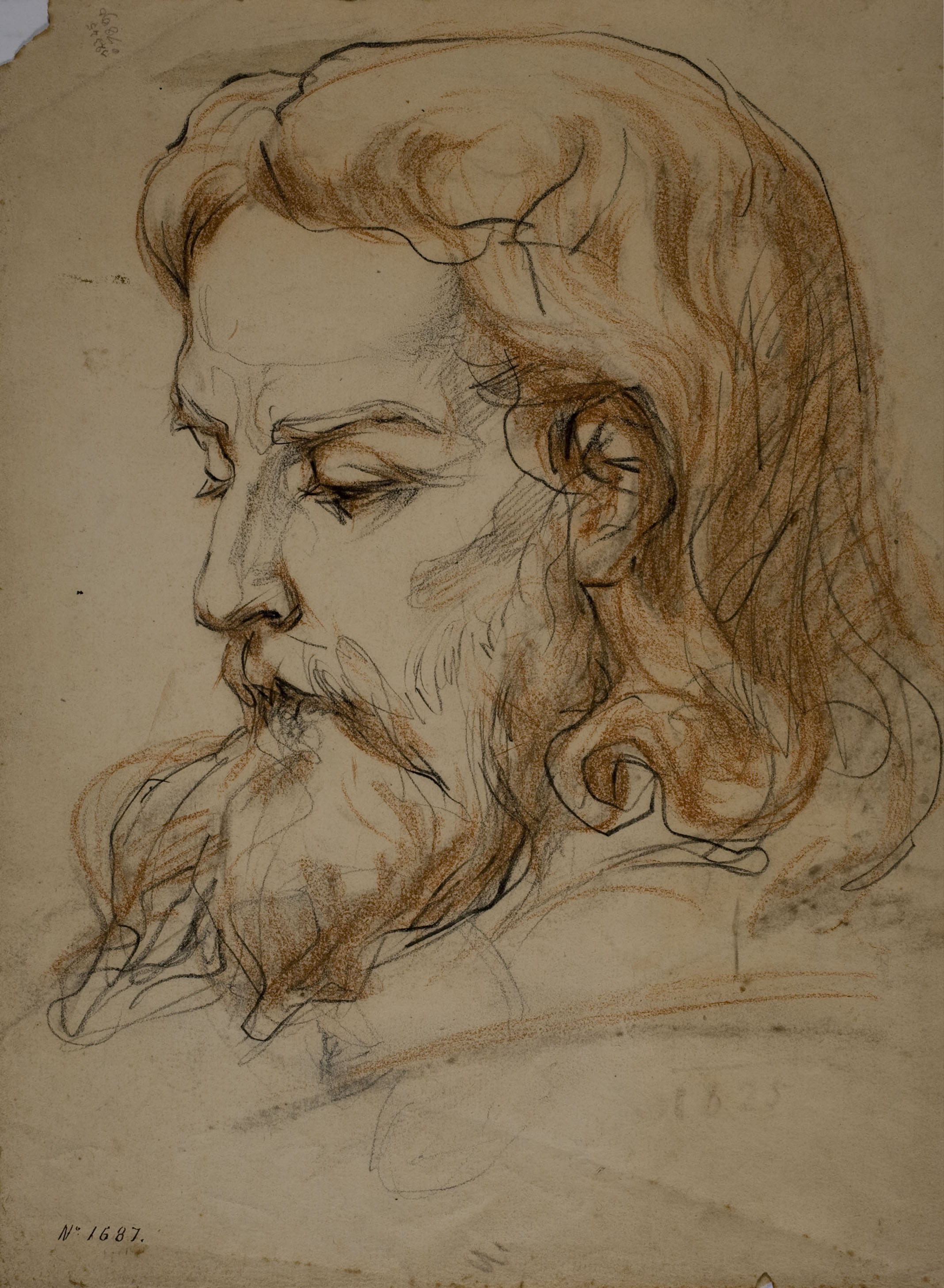 image for: Ramon Martí i Alsina - Estudi d&#039;un cap d&#039;home - Cap a 1855-1860