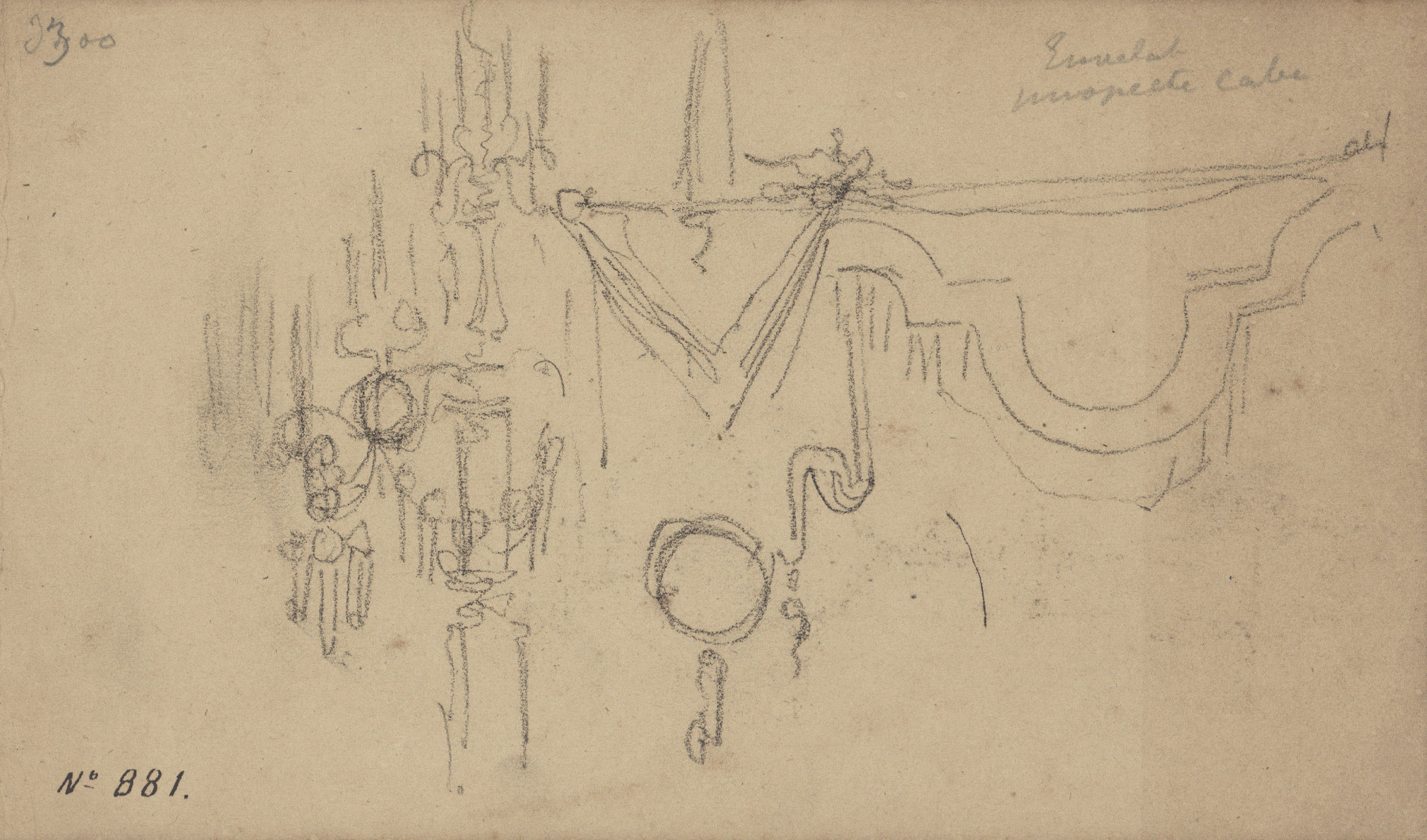 image for: Antoni Caba - Motius decoratius per a un envelat - Cap a 1860-1870