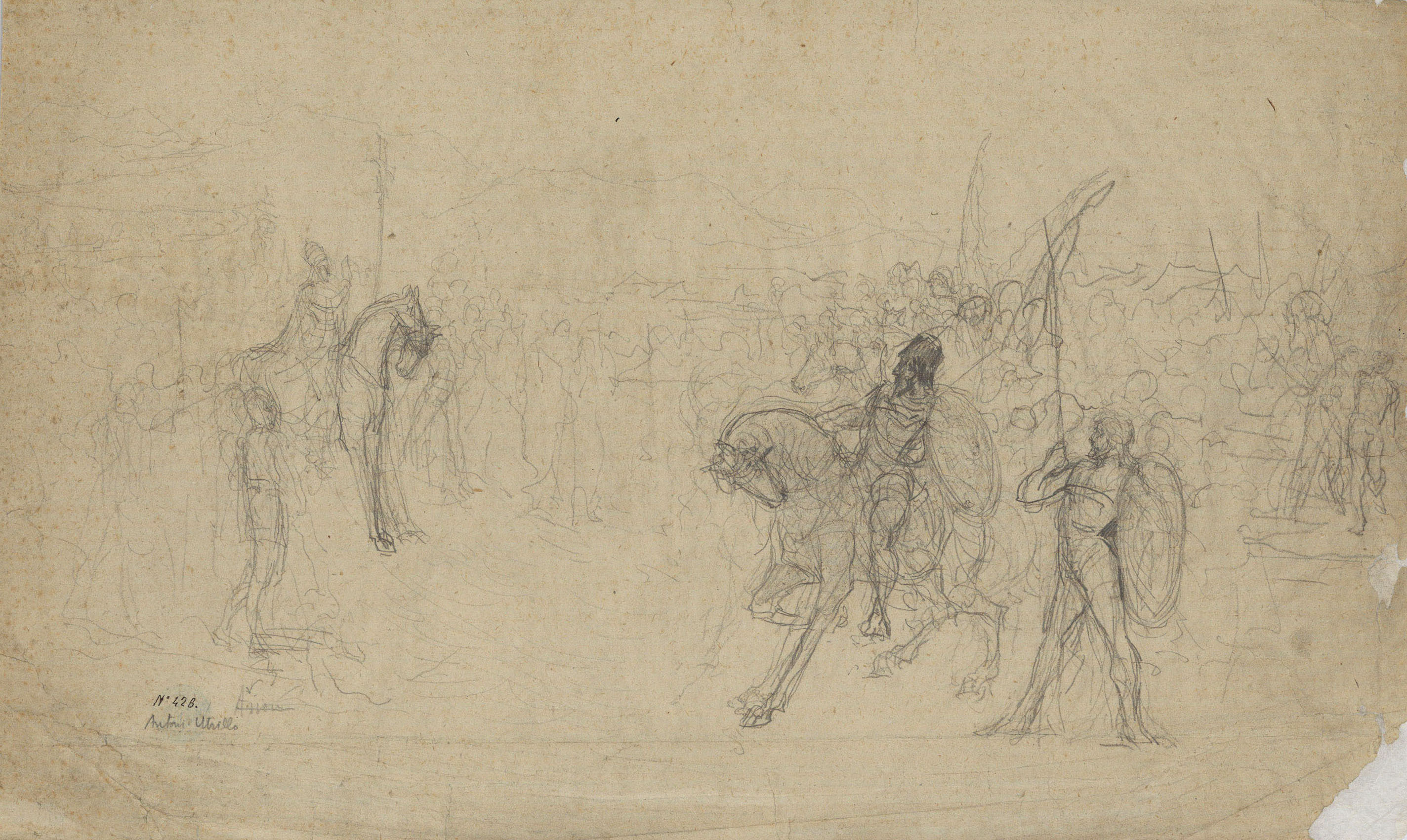 image for: Antoni Utrillo - Entrevista del Papa Lleó I, el Magne, amb el rei Àtila - Cap a 1908