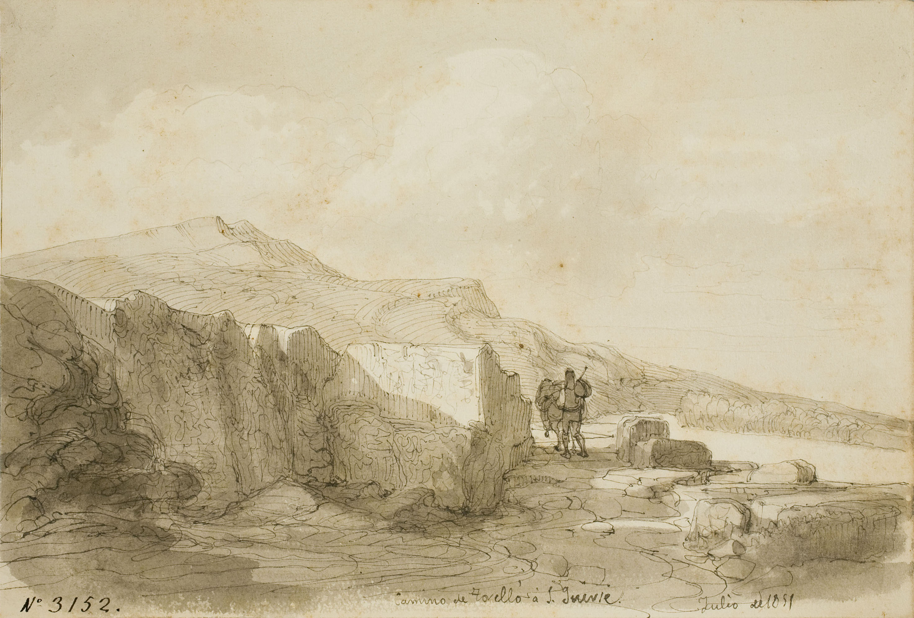 image for: Lluís Rigalt - Camino de Torelló a S. Quirse - Juliol de 1851