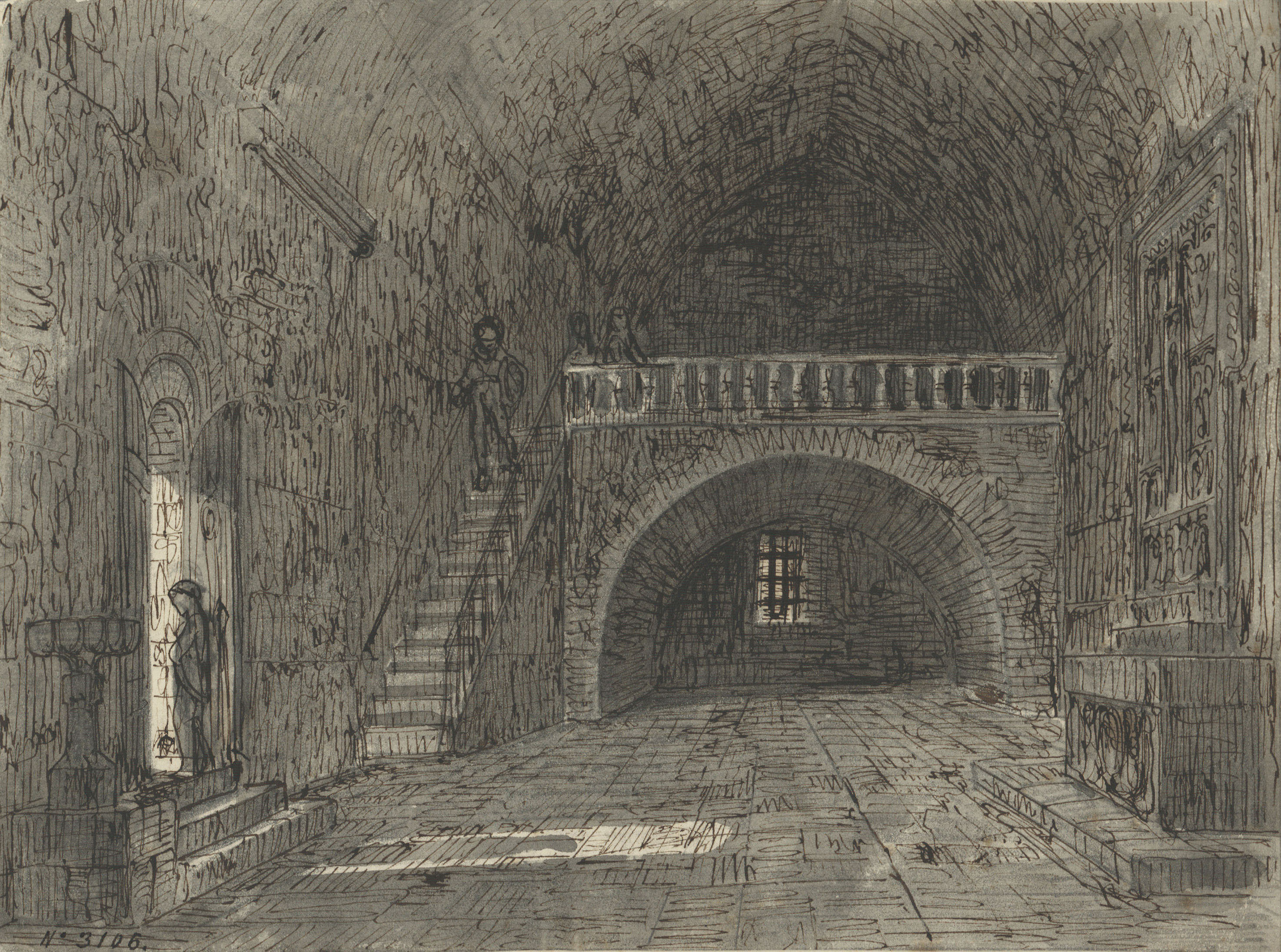 image for: Lluís Rigalt - Interior d&#039;una església - Cap a 1850-1860