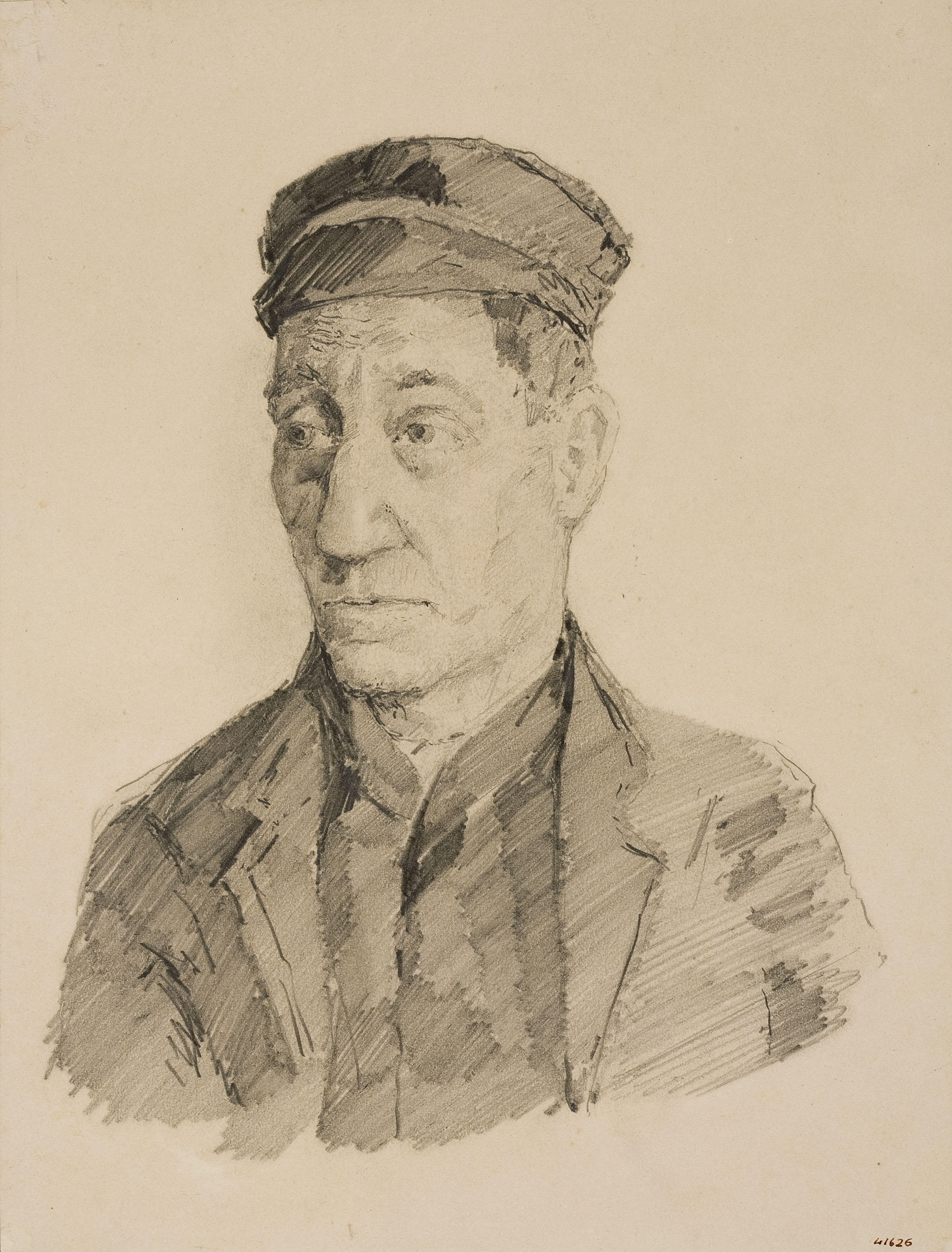 image for: Francesc Gimeno - Retrat d&#039;home amb gorra - Cap a 1878-1880