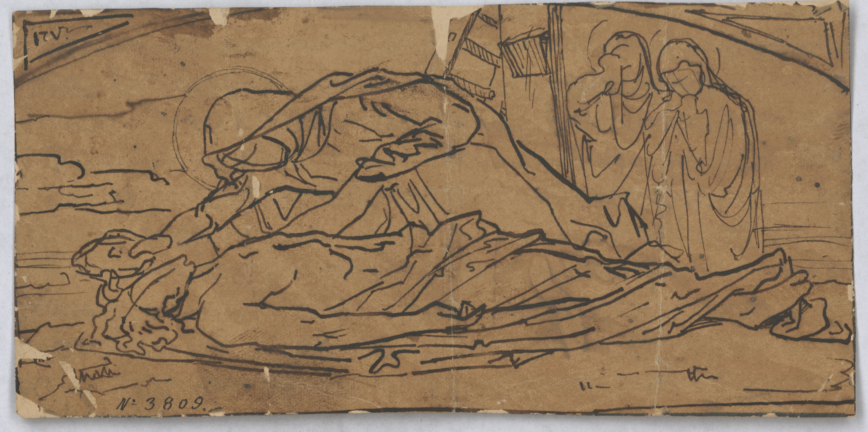 image for: Francesc Torras - Plany sobre Crist mort - Cap a 1868