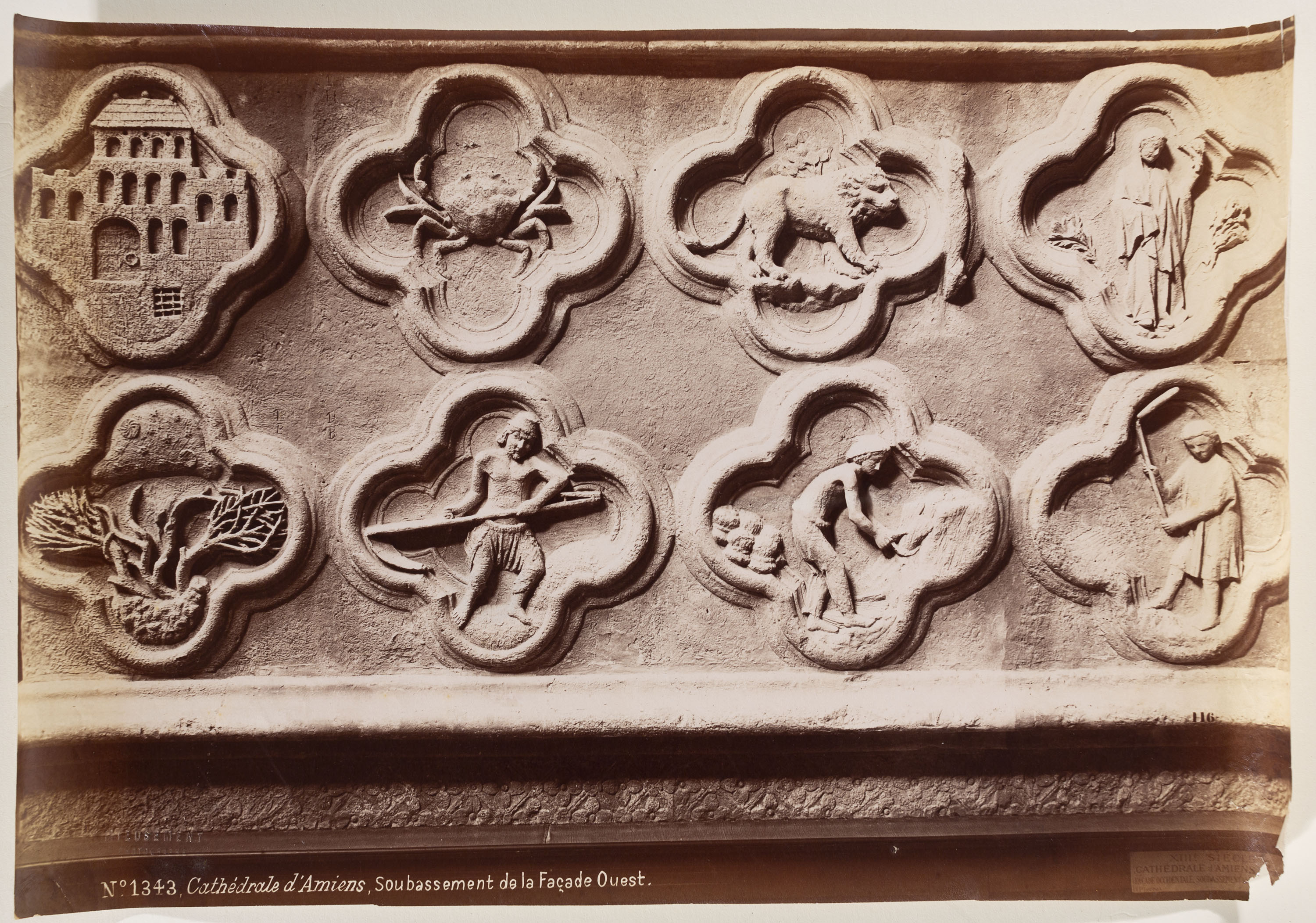 image for: Séraphin-Médéric Mieusement - Cathédrale d&#039;Amiens. Soubassement de la Façade Ouest - Cap a 1886-1891
